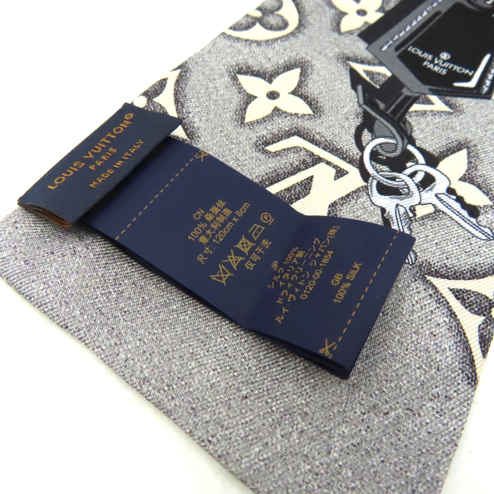 LOUIS VUITTON 絲質Monogram Jacquard Denim Bandeau絲巾灰色/黑色/彩色