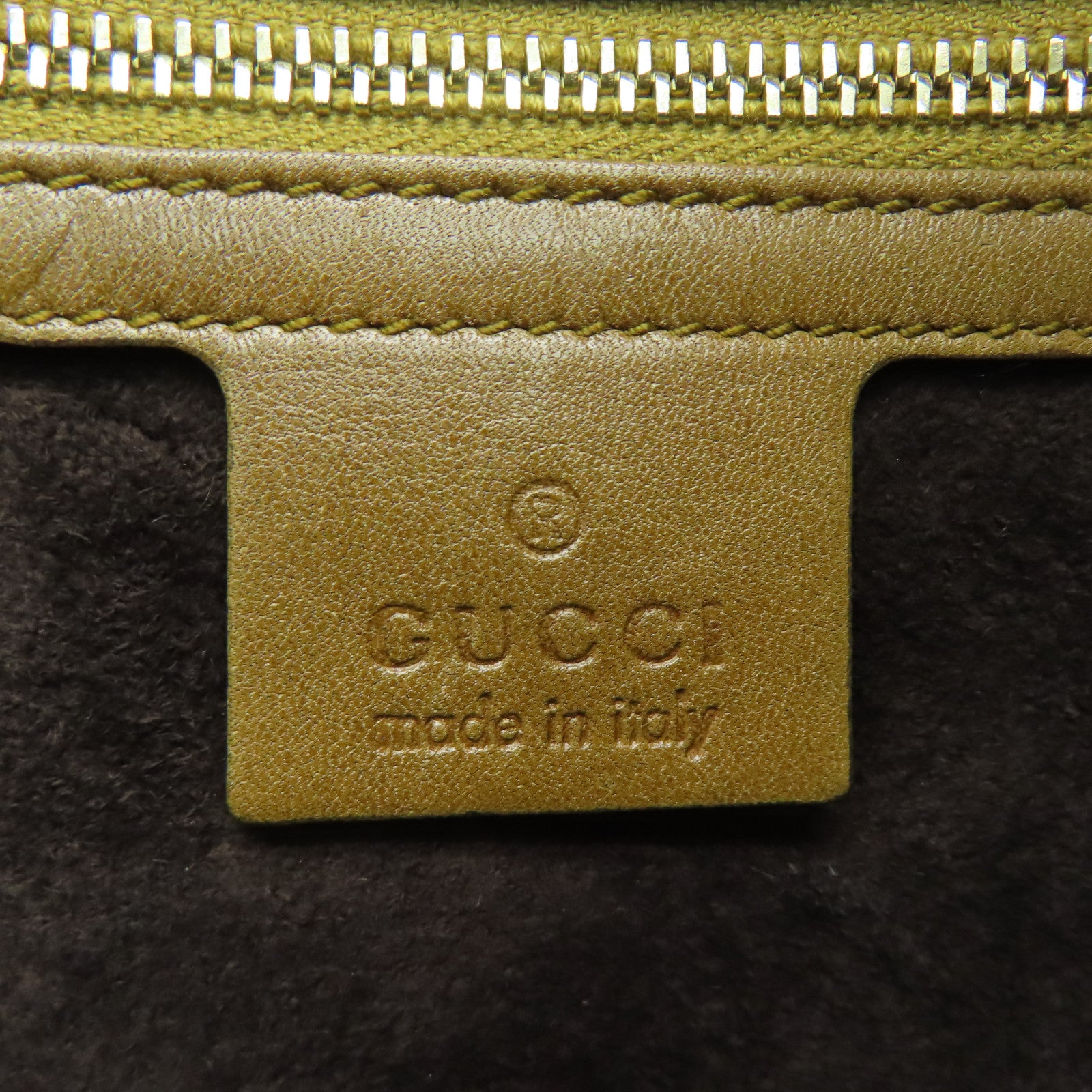 GUCCI [Sharp Discount] Crocodile Leather Handbag Brown Brown
