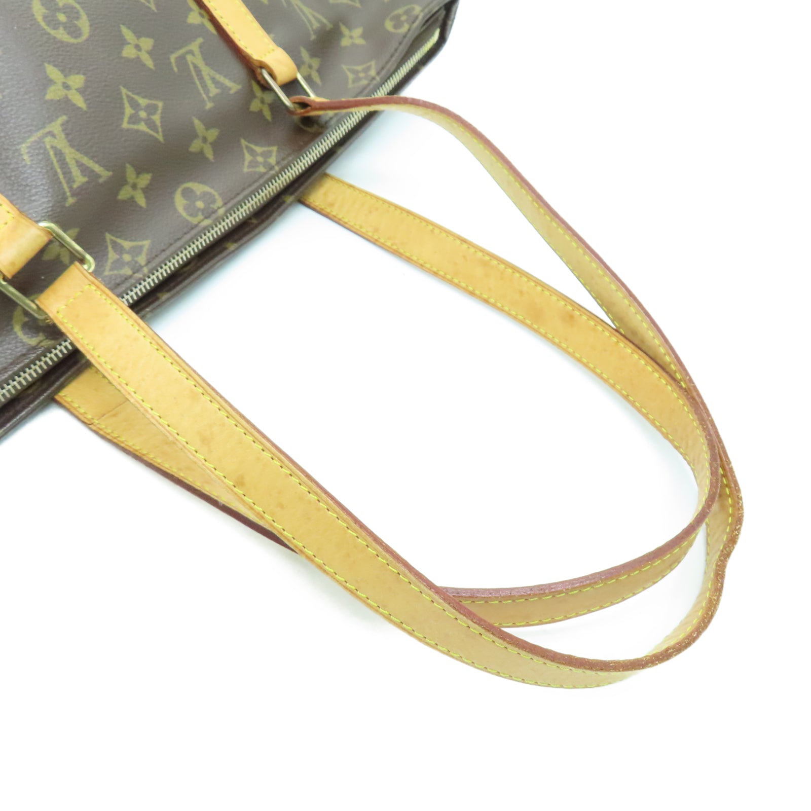 LOUIS VUITTON Monogram Cabas Mezzo金扣手挽袋棕色