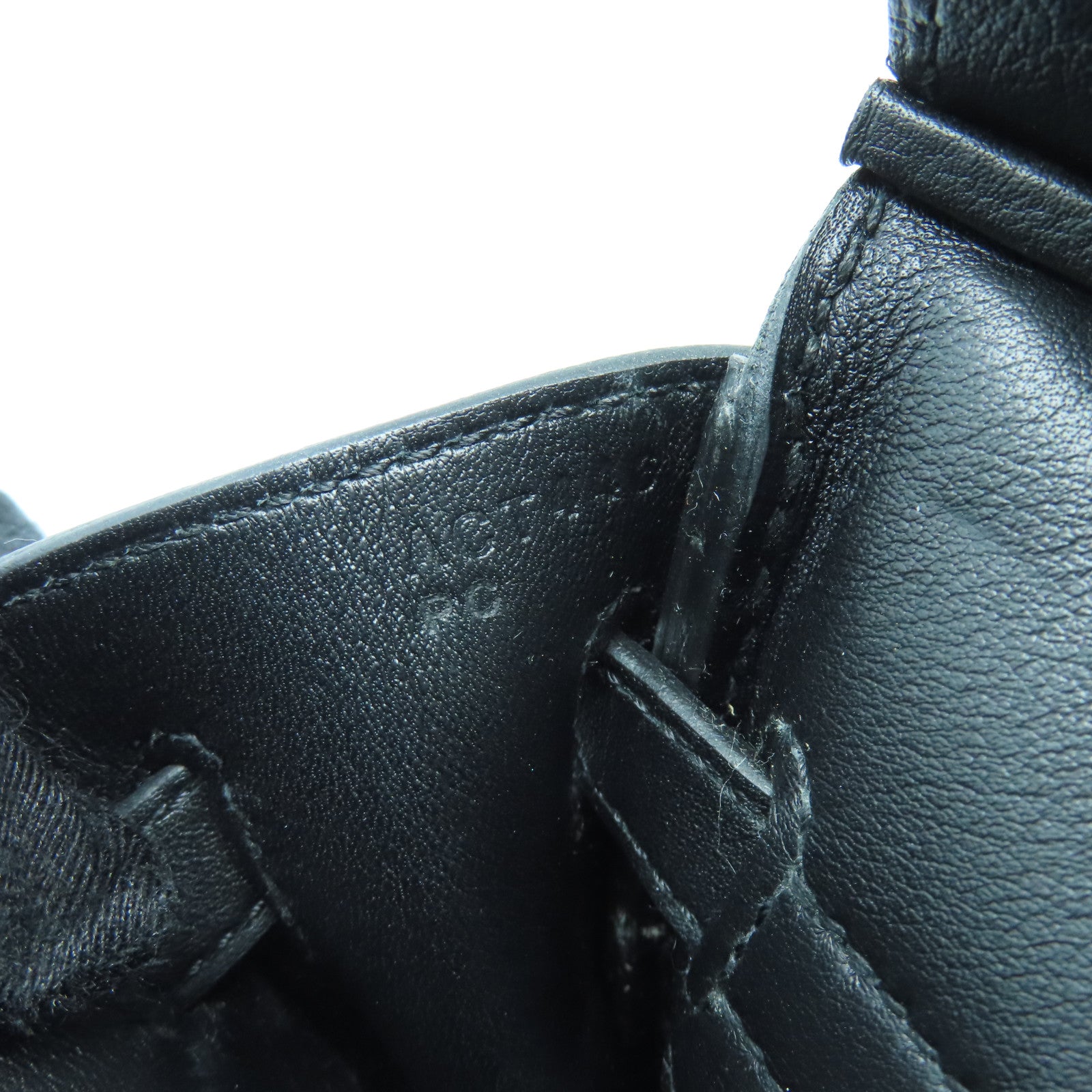 HERMES Swift Leather Birkin 25 Gold Buckle Hand Bag Noir/Black