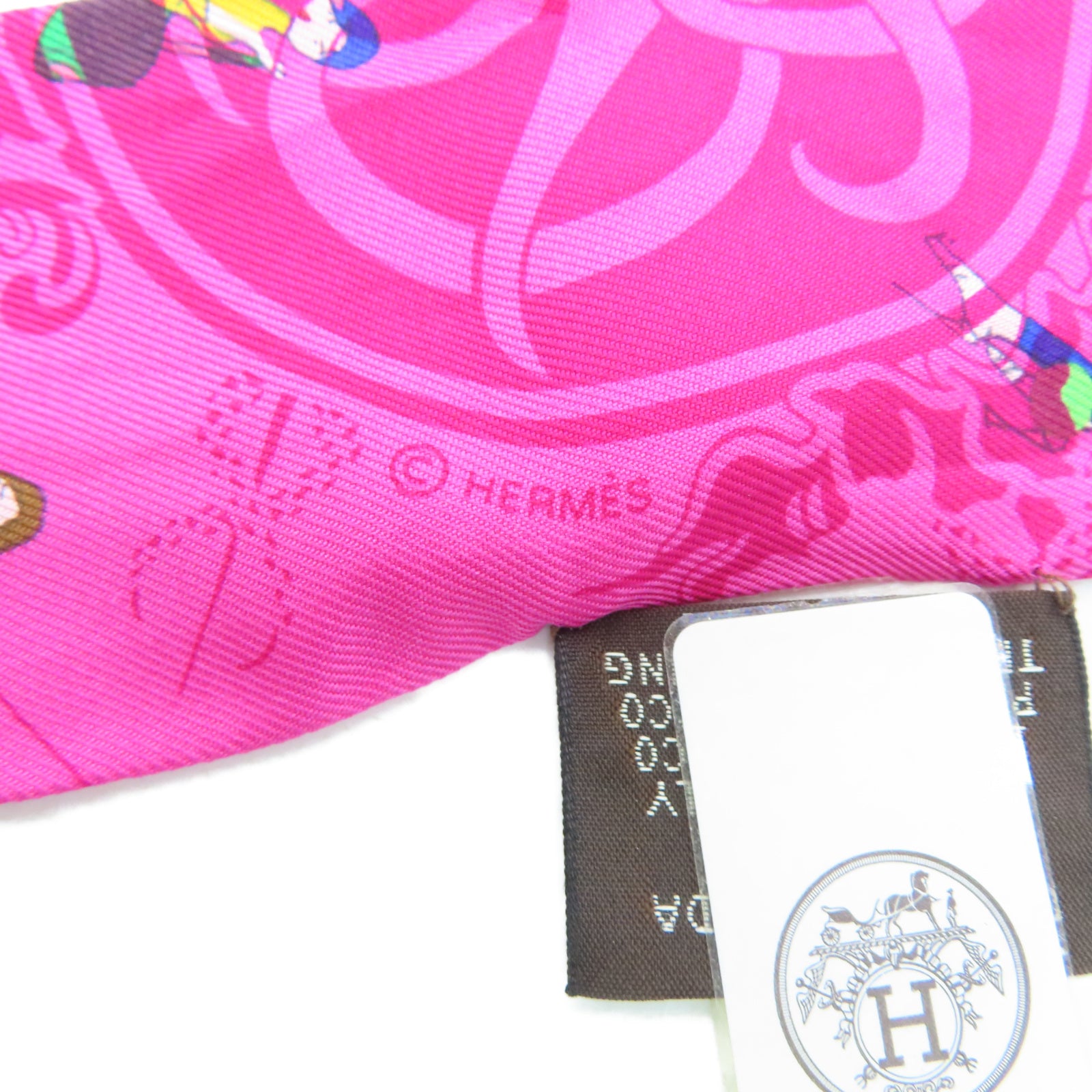 HERMES 丝质Twilly丝巾粉红色