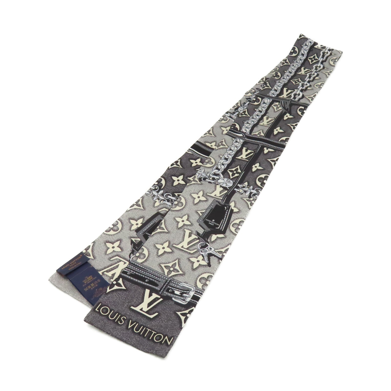 LOUIS VUITTON 絲質Monogram Jacquard Denim Bandeau絲巾灰色/黑色/彩色