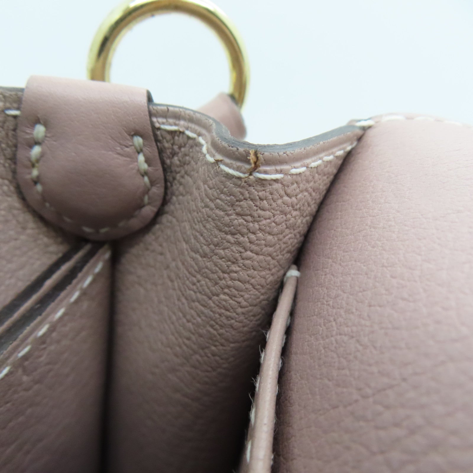 HERMES Evercolor皮革Roulis 23金扣肩背袋Glycine褐色