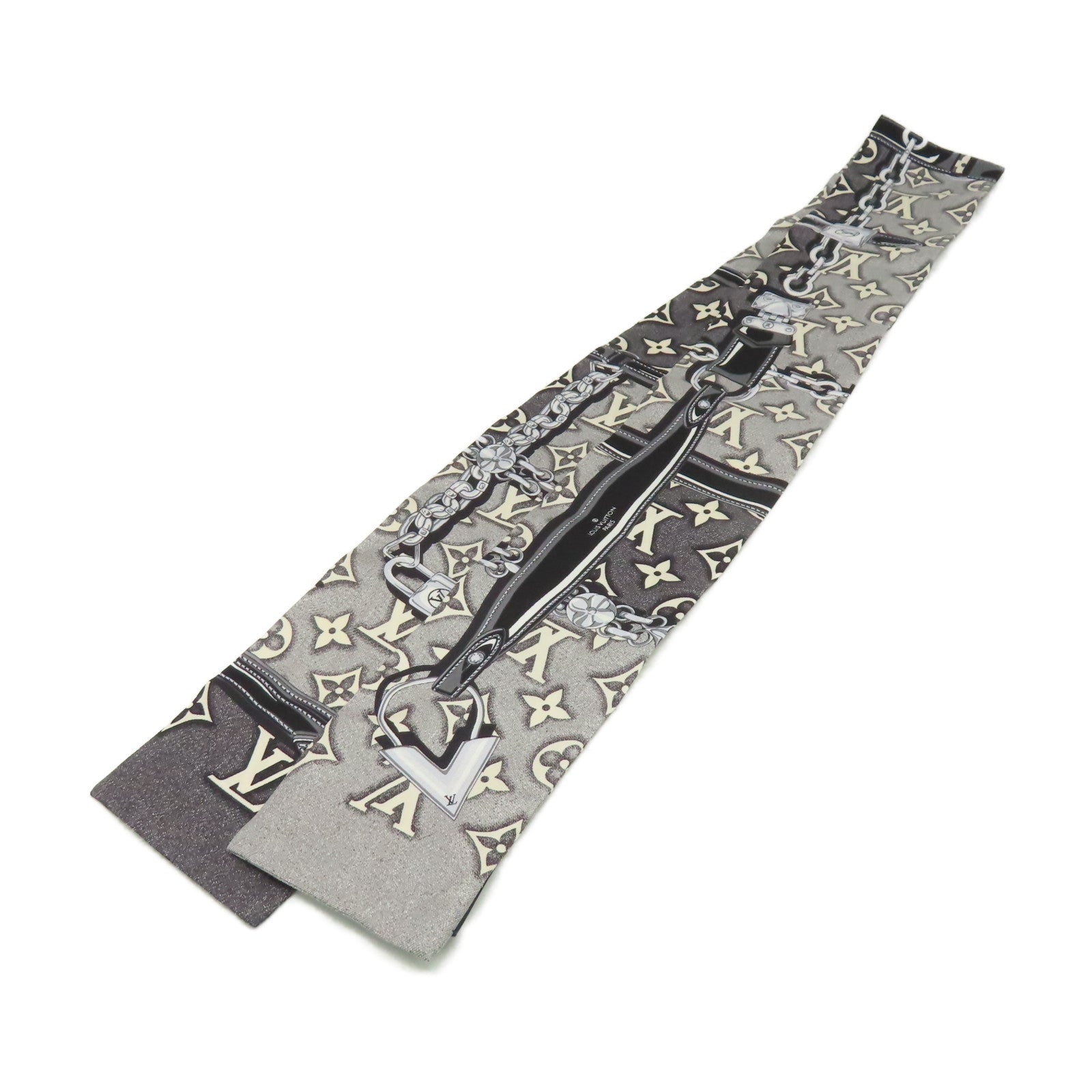 LOUIS VUITTON 絲質Monogram Jacquard Denim Bandeau絲巾灰色/黑色/彩色