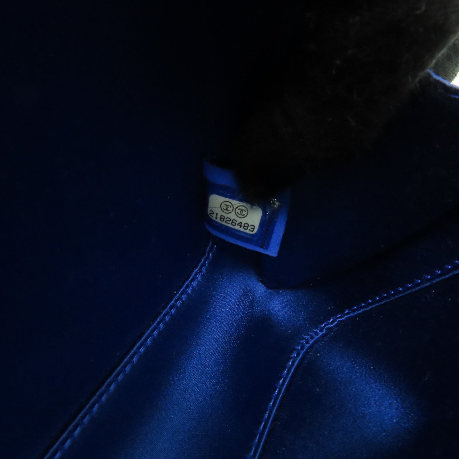 CHANEL 羊皮皮革Chain Shoulder Bag金扣鏈帶肩背袋藍色