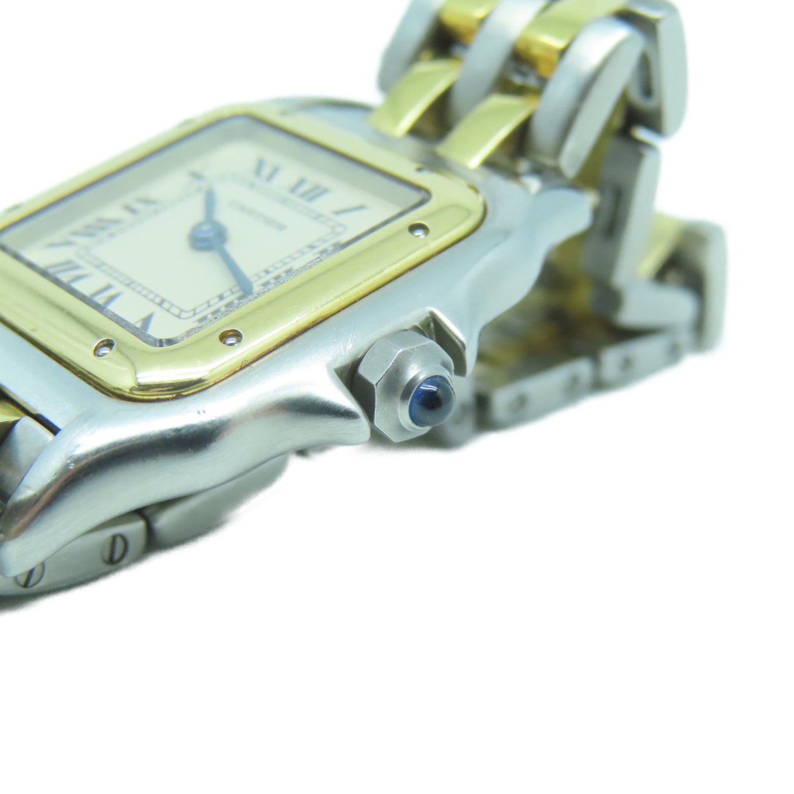 CARTIER 18K黃金/不鏽鋼Panthere de Cartier手錶米色#13.5cm