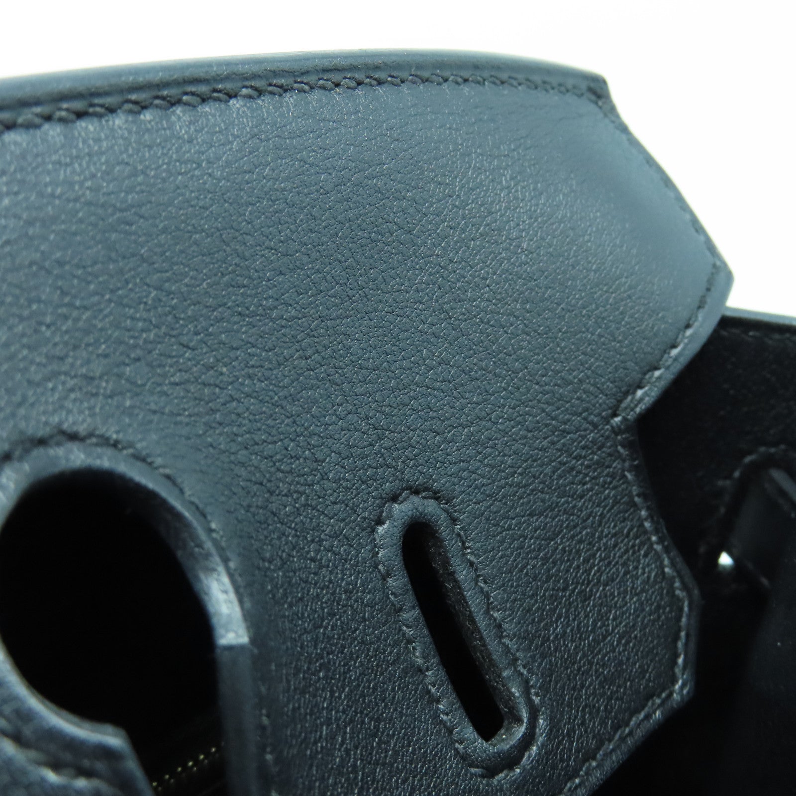 HERMES Swift Leather Birkin 25 Gold Buckle Hand Bag Noir/Black