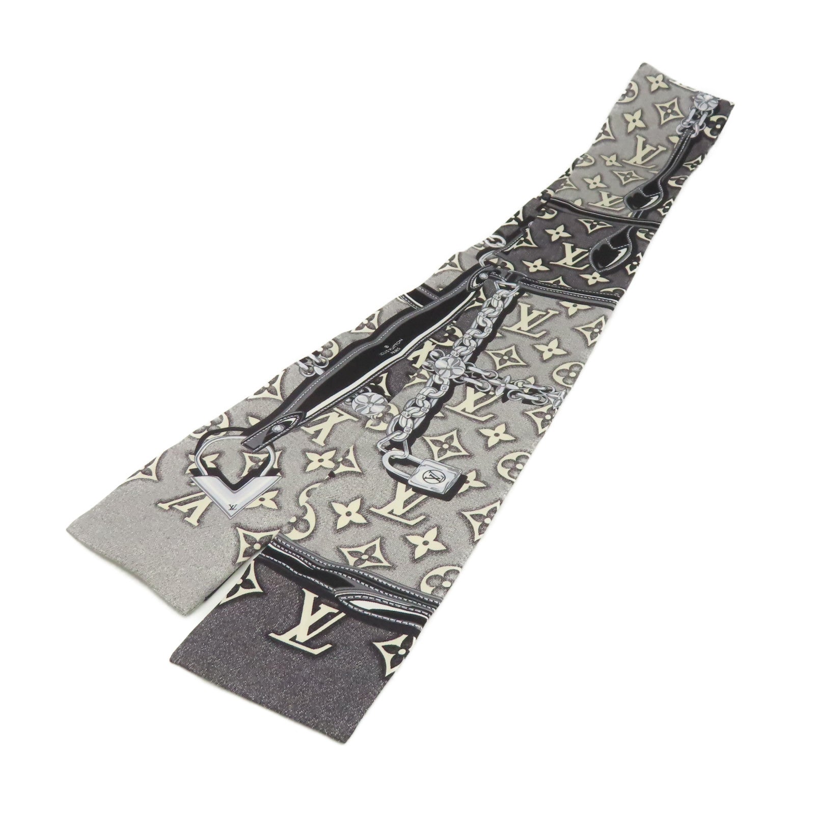 LOUIS VUITTON 絲質Monogram Jacquard Denim Bandeau絲巾灰色/黑色/彩色
