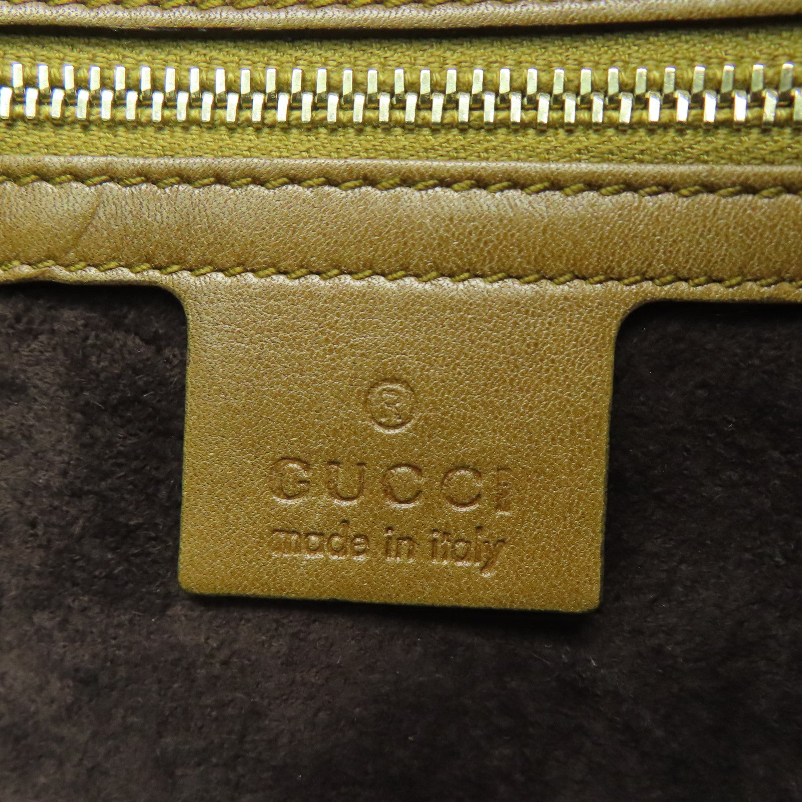 GUCCI [Sharp Discount] Crocodile Leather Handbag Brown Brown