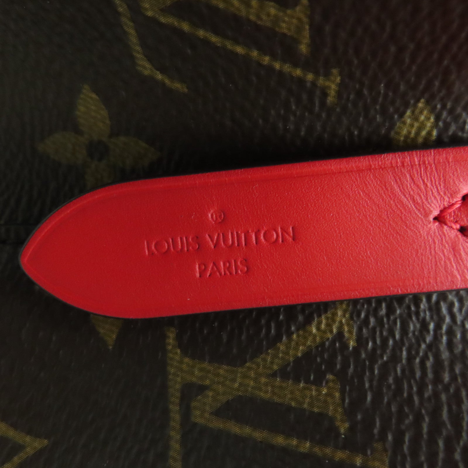 LOUIS VUITTON Monogram Neo Noe MM金扣肩背袋啡色/紅色