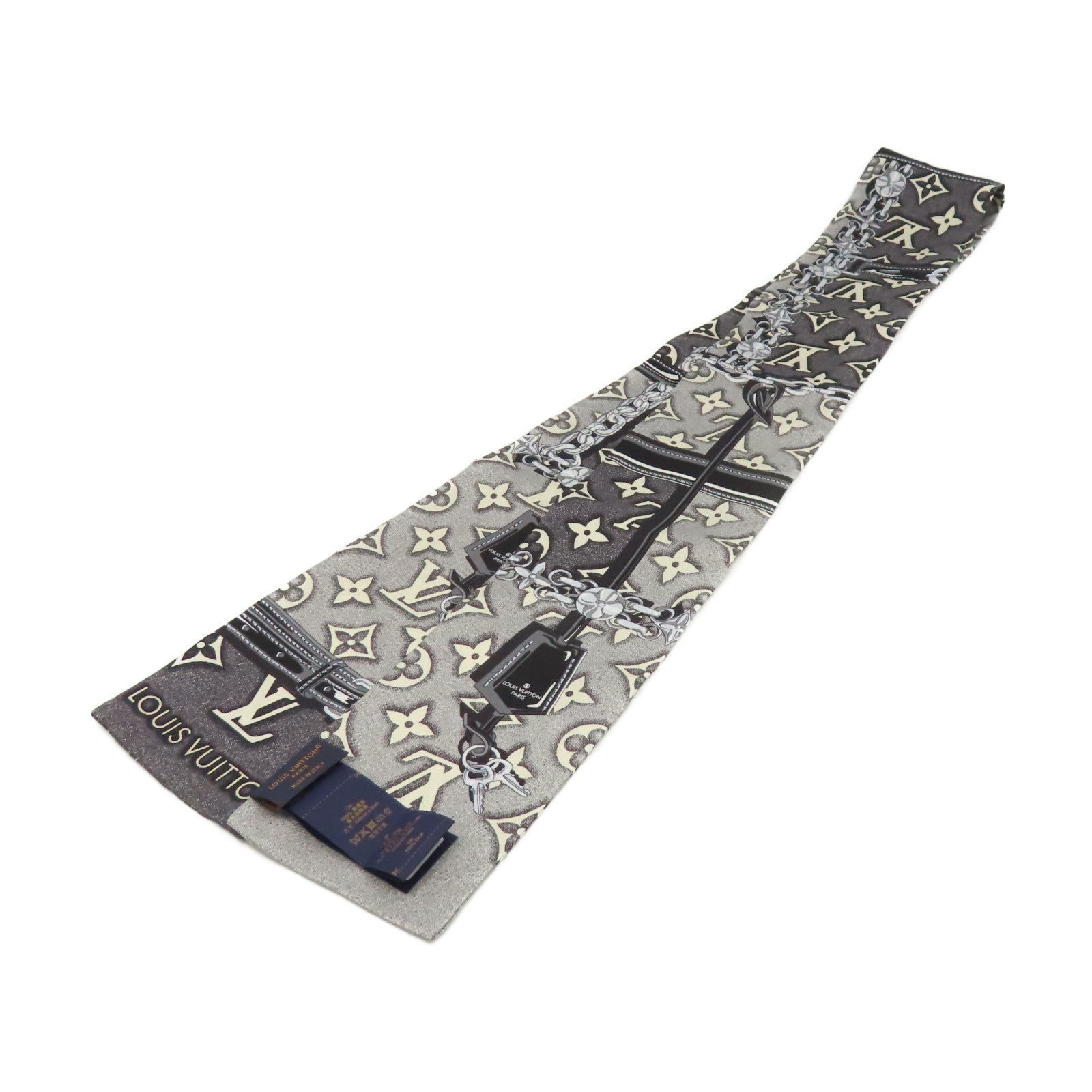 LOUIS VUITTON 絲質Monogram Jacquard Denim Bandeau絲巾灰色/黑色/彩色