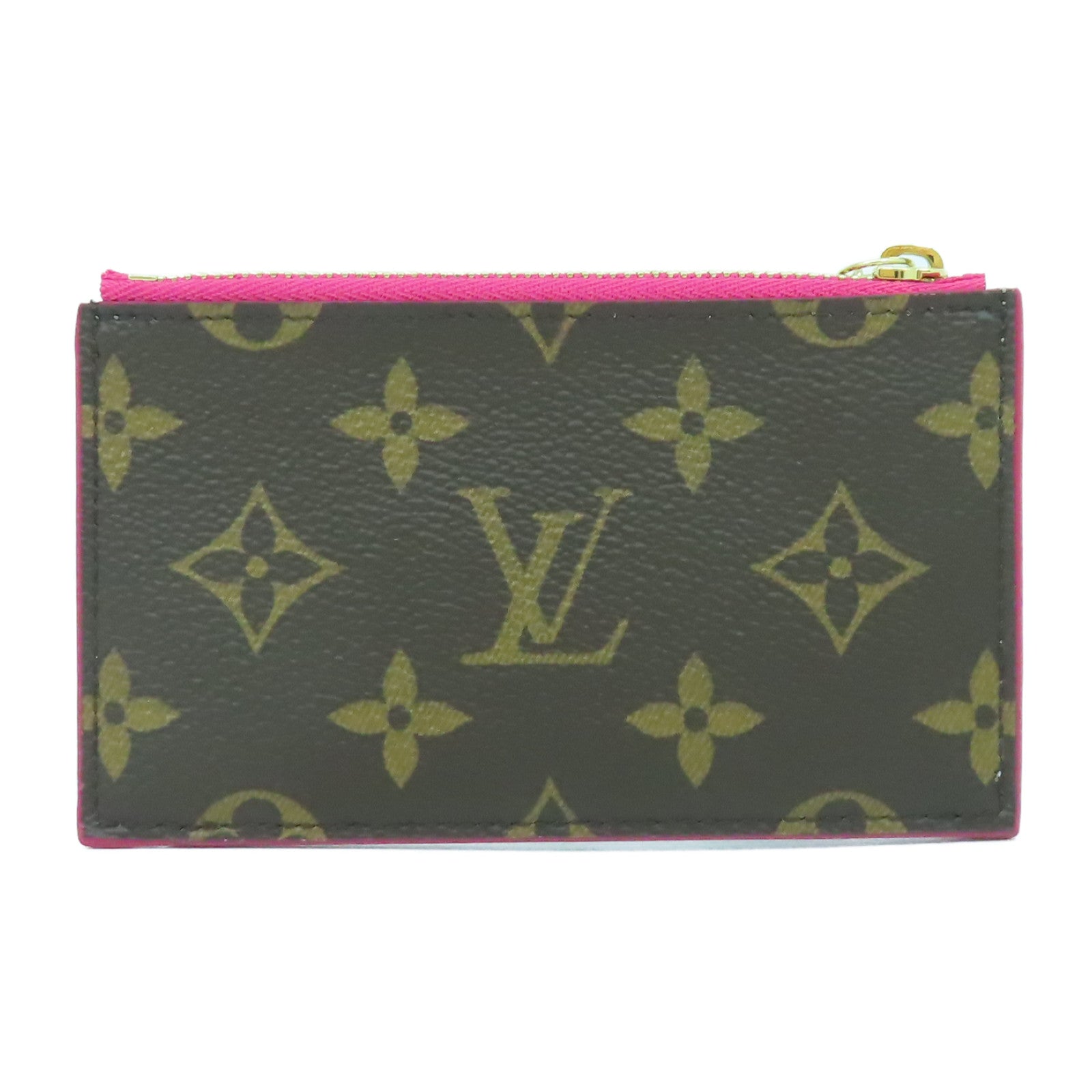 LOUIS VUITTON Monogram Coin Purse金扣零錢包啡色/紅色