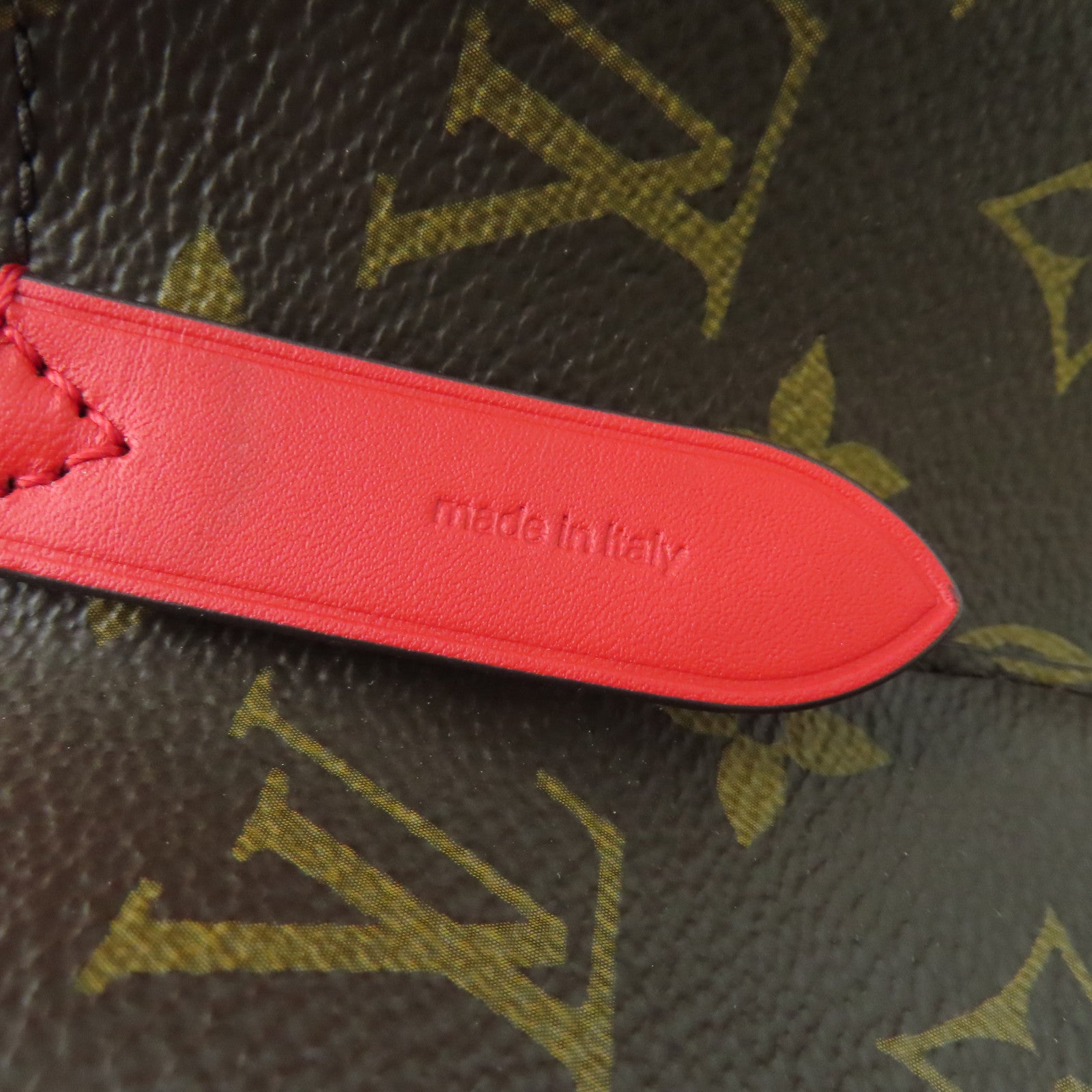 LOUIS VUITTON Monogram Neo Noe MM金扣肩背袋啡色/紅色