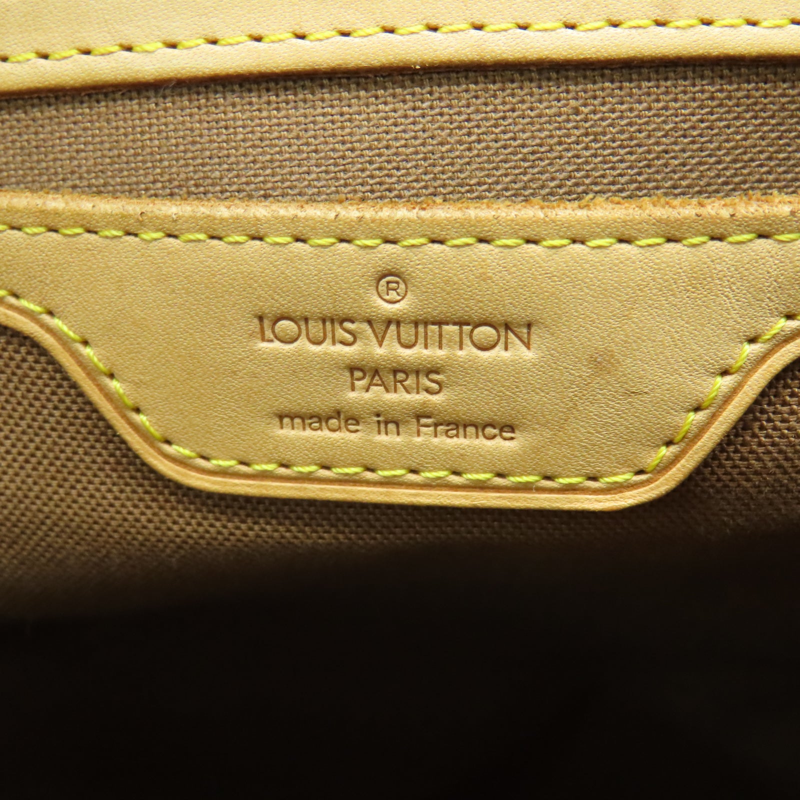LOUIS VUITTON Monogram Cabas Mezzo金扣手挽袋棕色