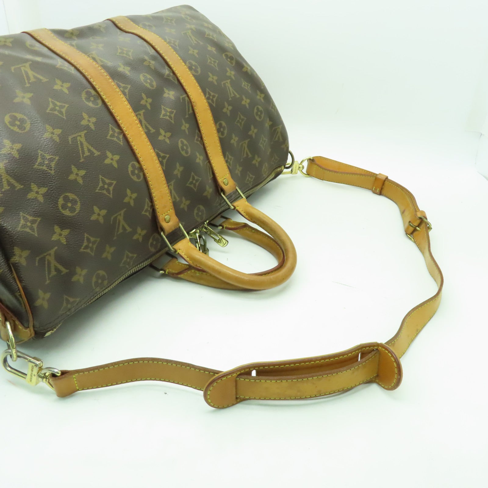 LOUIS VUITTON 【激減優惠】Monogram Keepall 45 Bandouliere金扣波士頓包棕色