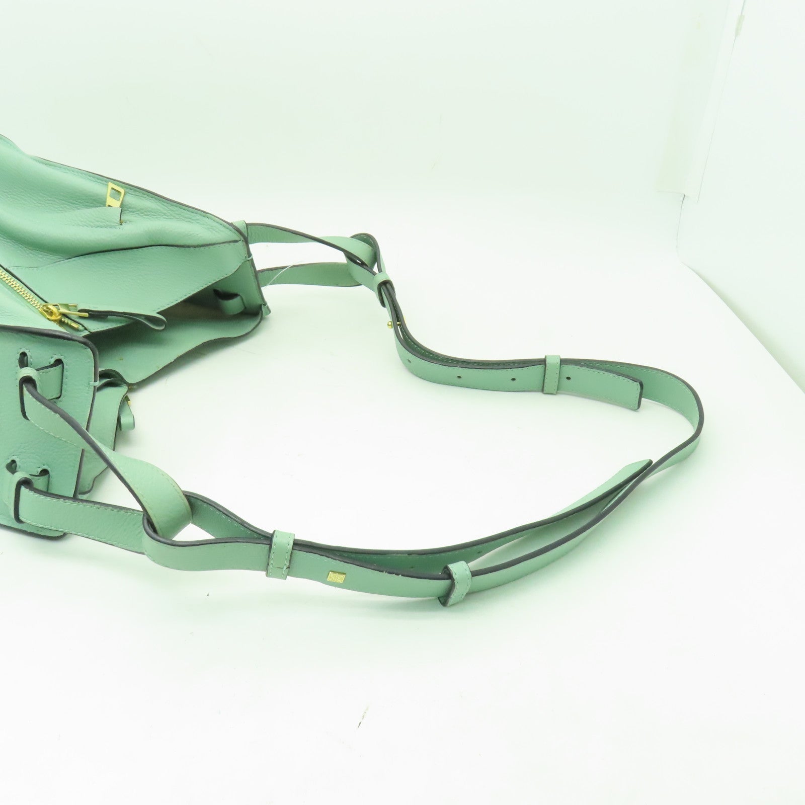 LOEWE 牛皮皮革Hammock Small金扣手挽肩背兩用袋綠色