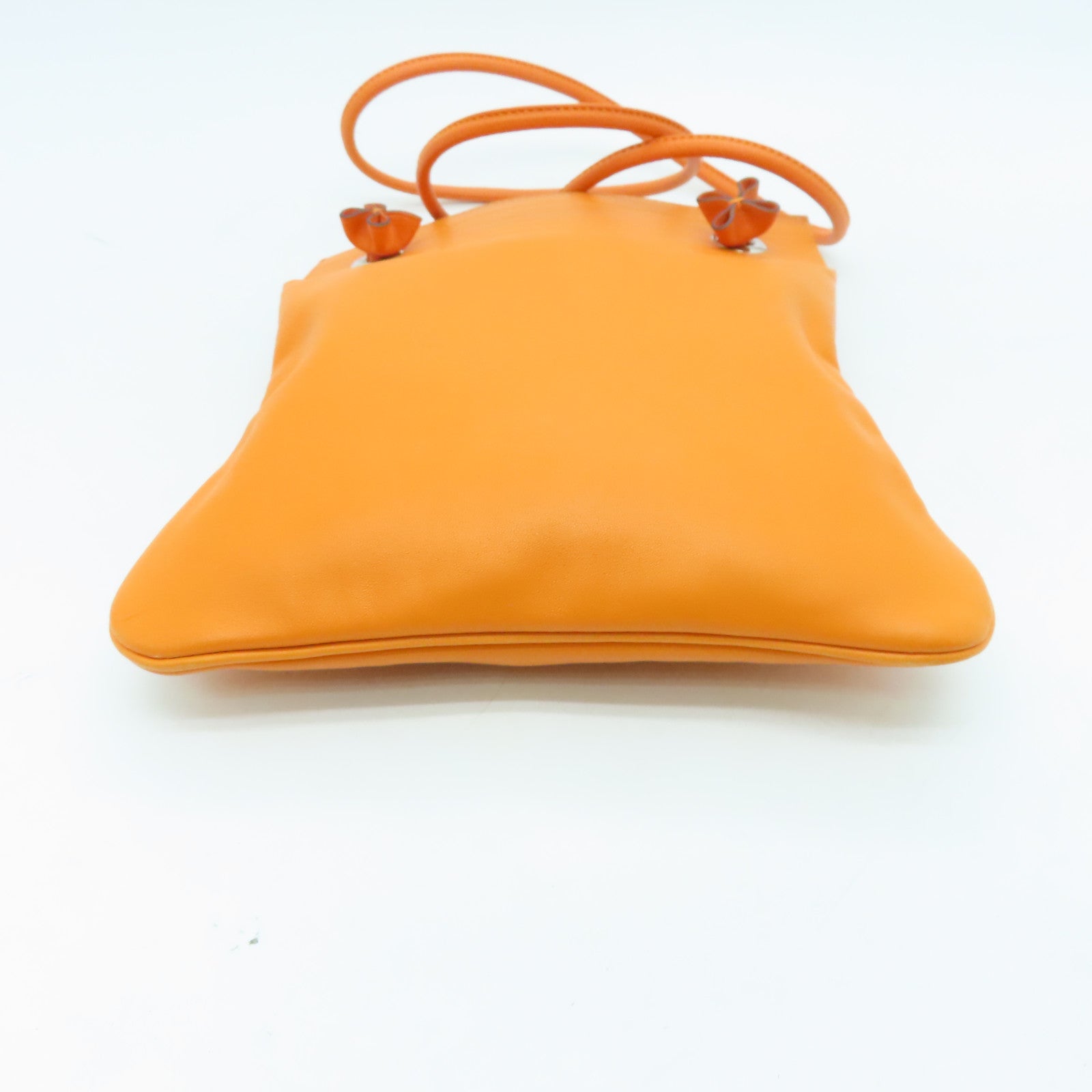 HERMES Swift Leather Aline Silver Buckle Shoulder Bag Orange