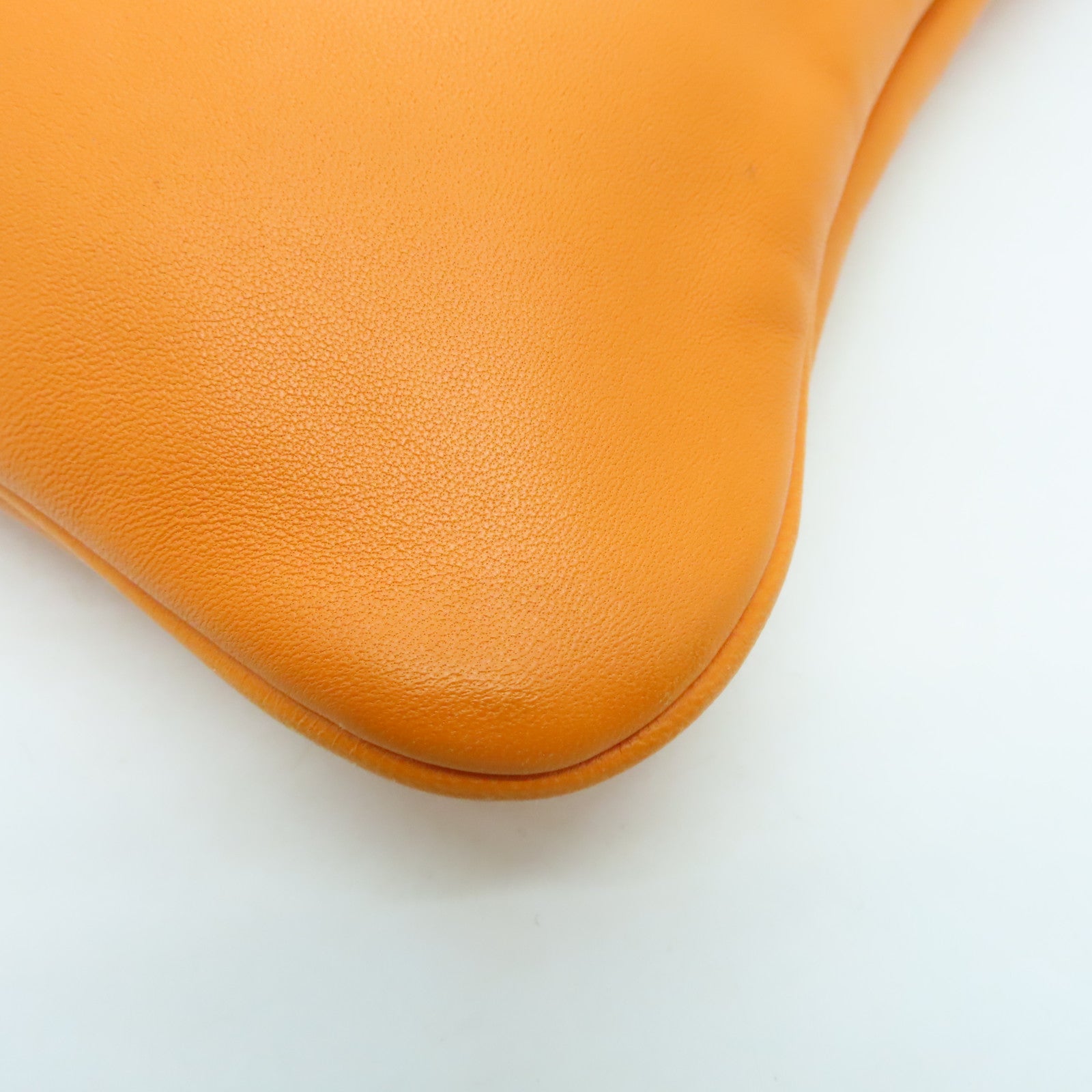 HERMES Swift Leather Aline Silver Buckle Shoulder Bag Orange