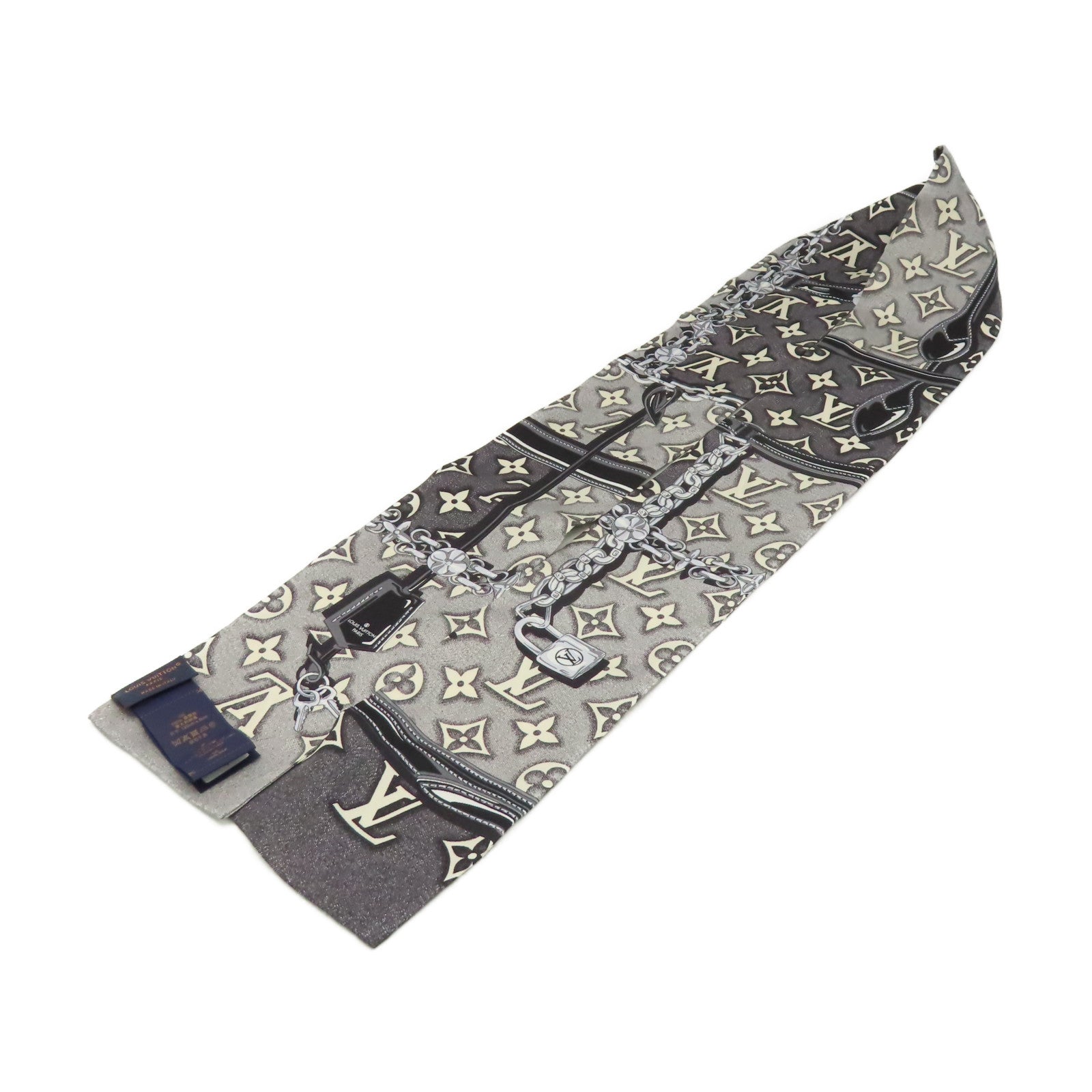 LOUIS VUITTON 絲質Monogram Jacquard Denim Bandeau絲巾灰色/黑色/彩色