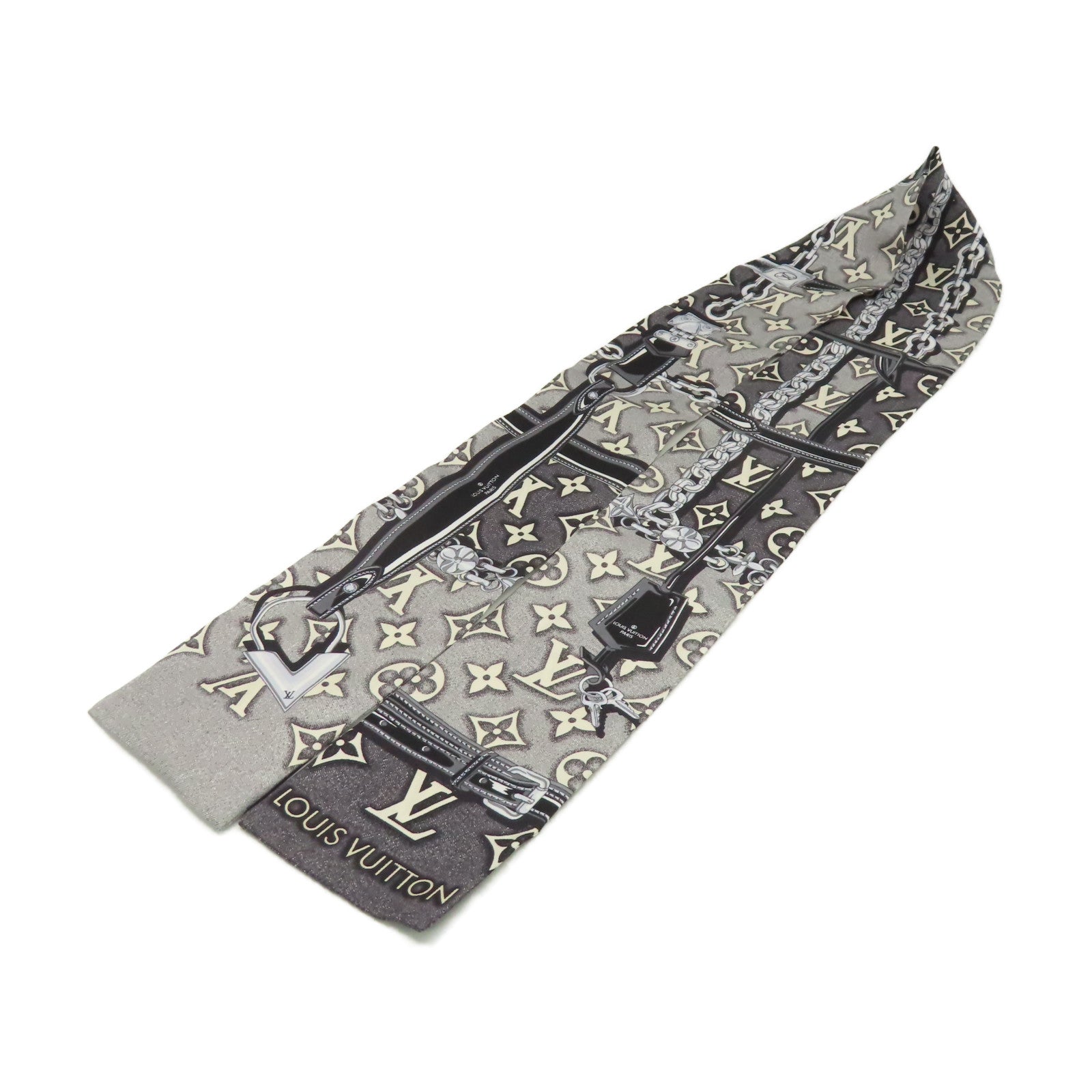 LOUIS VUITTON 絲質Monogram Jacquard Denim Bandeau絲巾灰色/黑色/彩色
