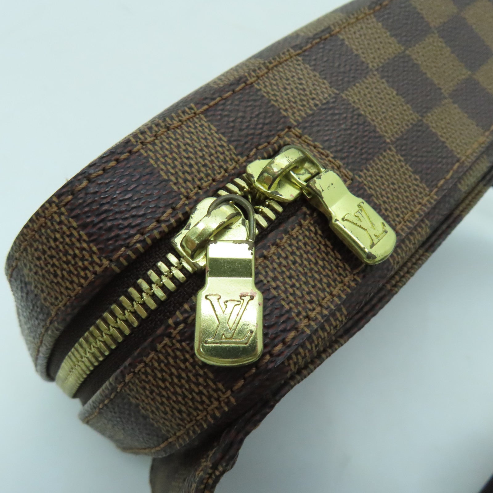 LOUIS VUITTON Damier Geronimos金扣腰包啡色