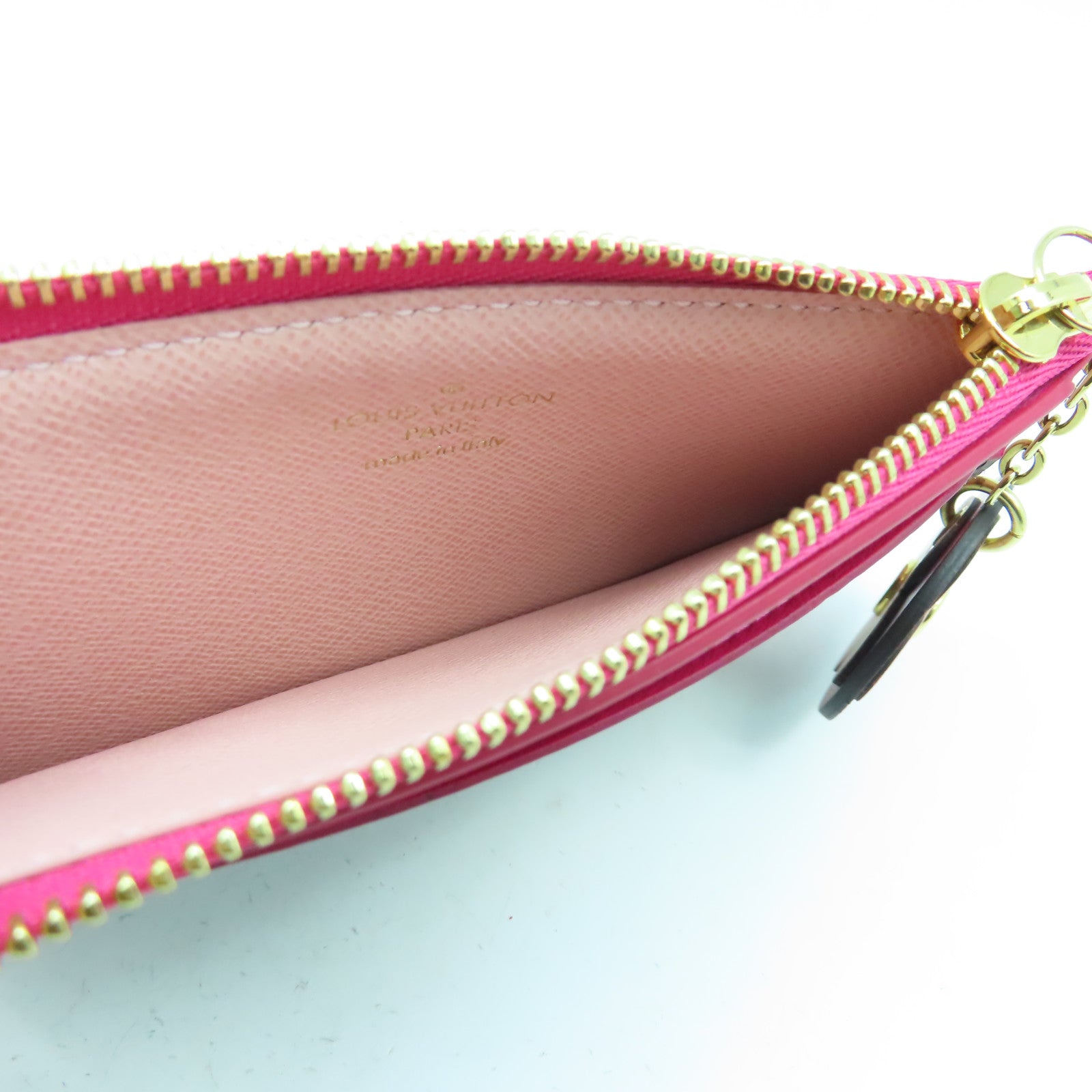 LOUIS VUITTON Monogram Coin Purse金扣零錢包啡色/紅色