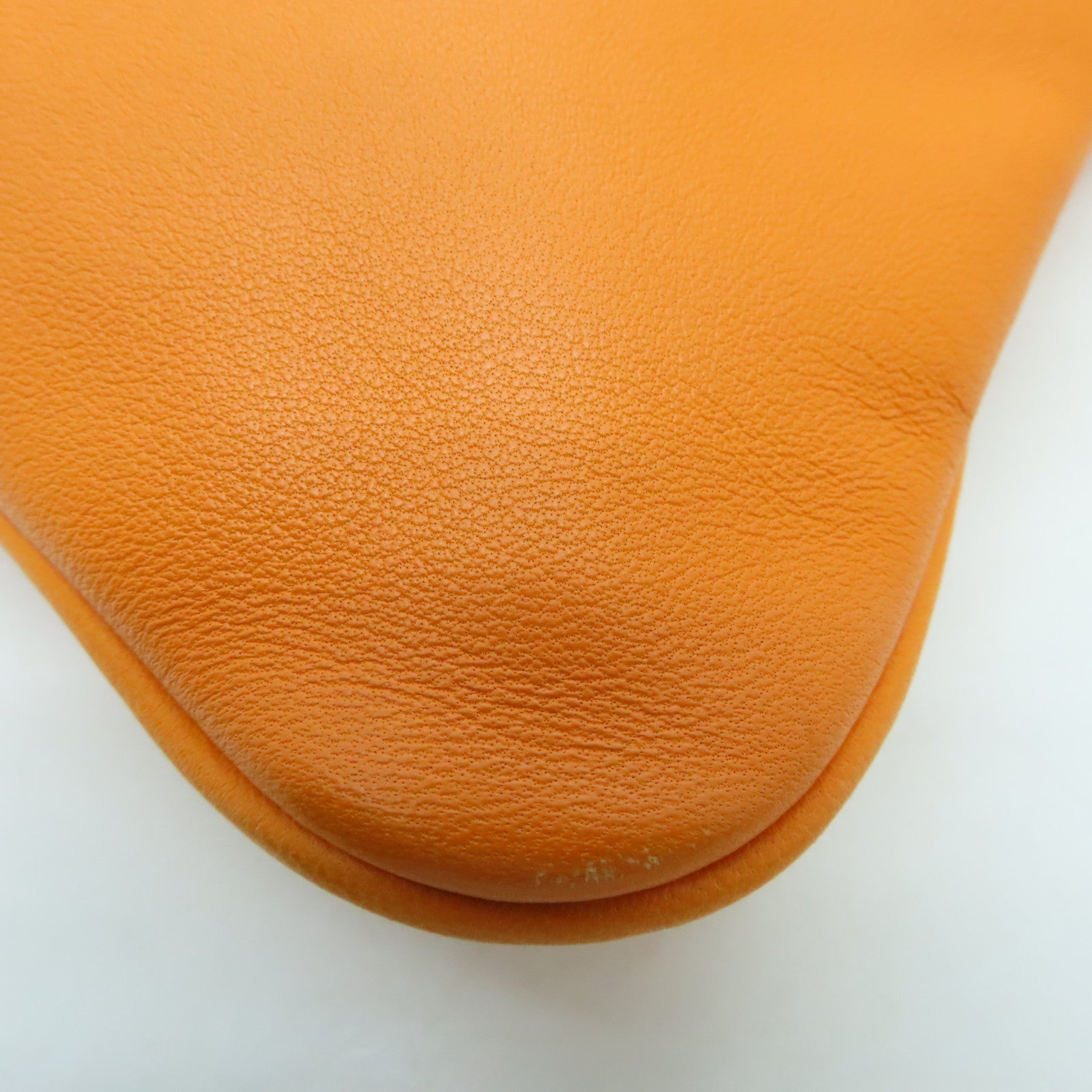 HERMES Swift Leather Aline Silver Buckle Shoulder Bag Orange