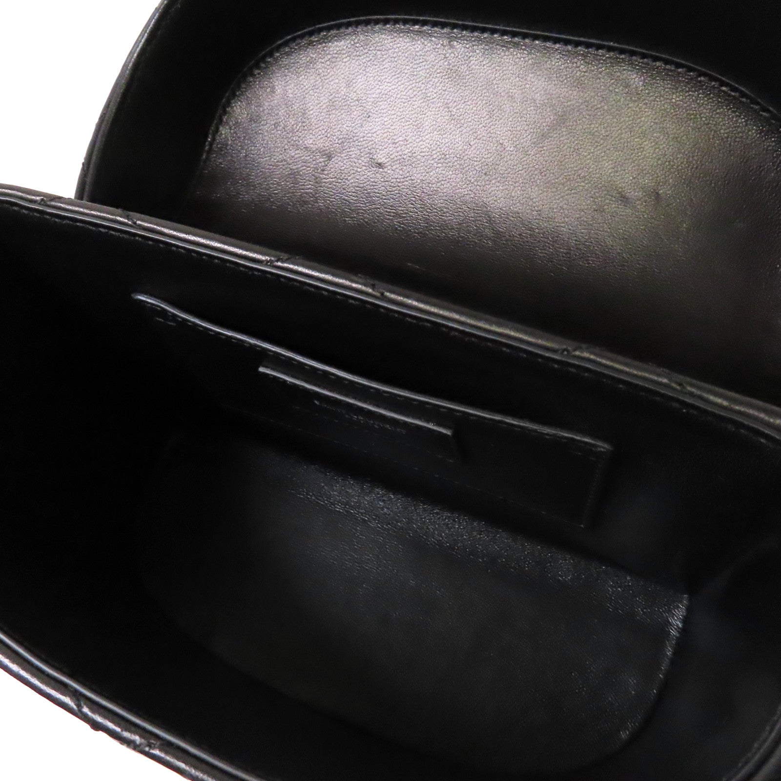 SAINT LAURENT 羊皮皮革Shoulder Bag銀扣肩背袋黑色