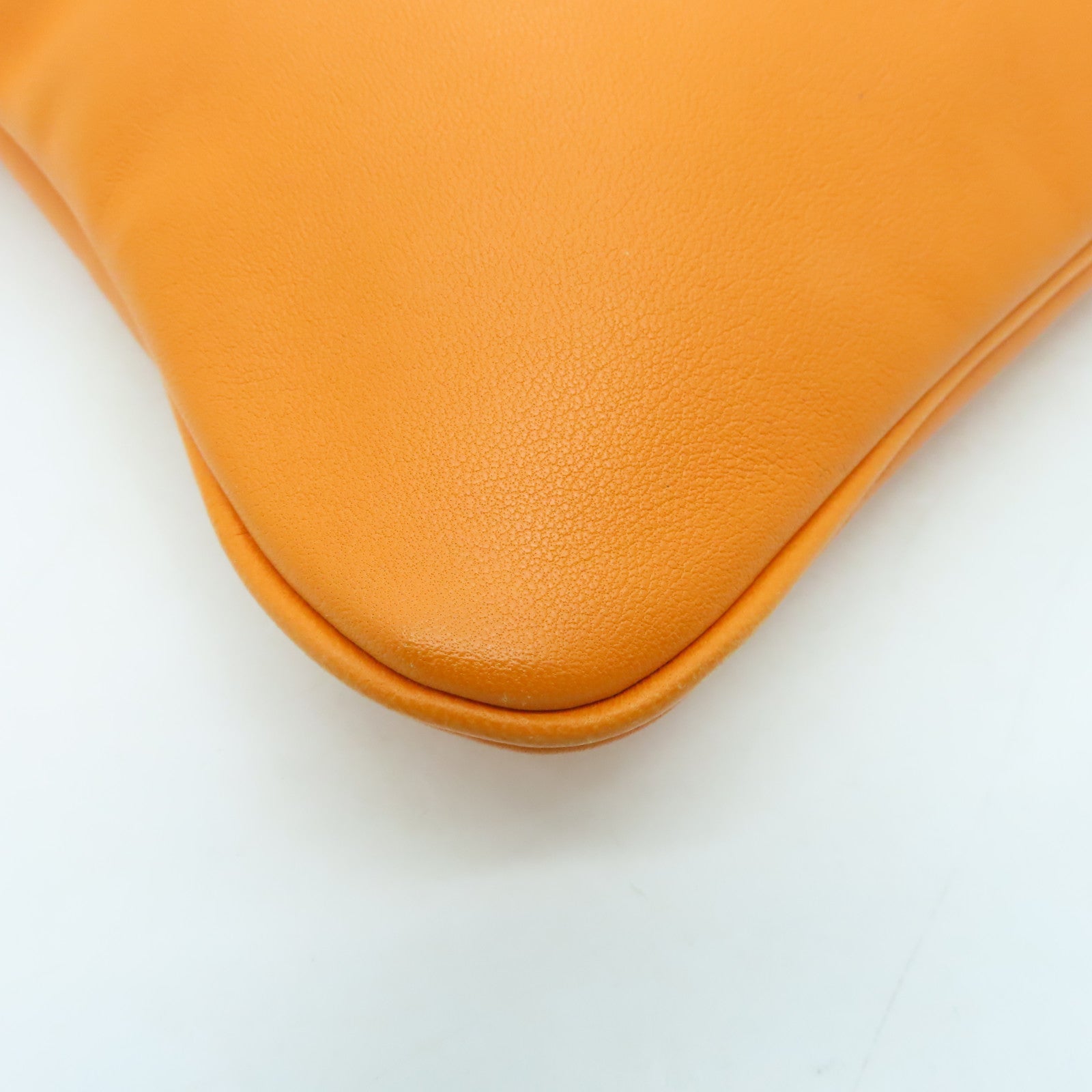 HERMES Swift Leather Aline Silver Buckle Shoulder Bag Orange