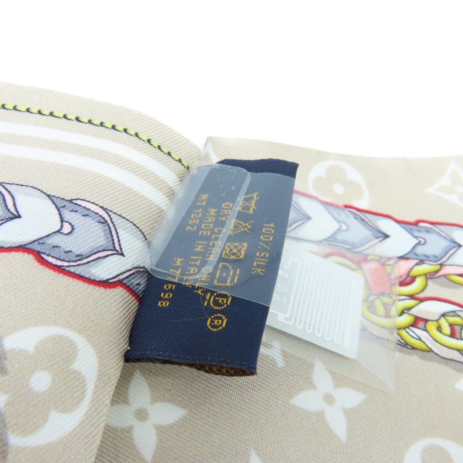 LOUIS VUITTON 絲質Mix and Straps Scarf絲巾米色/多色