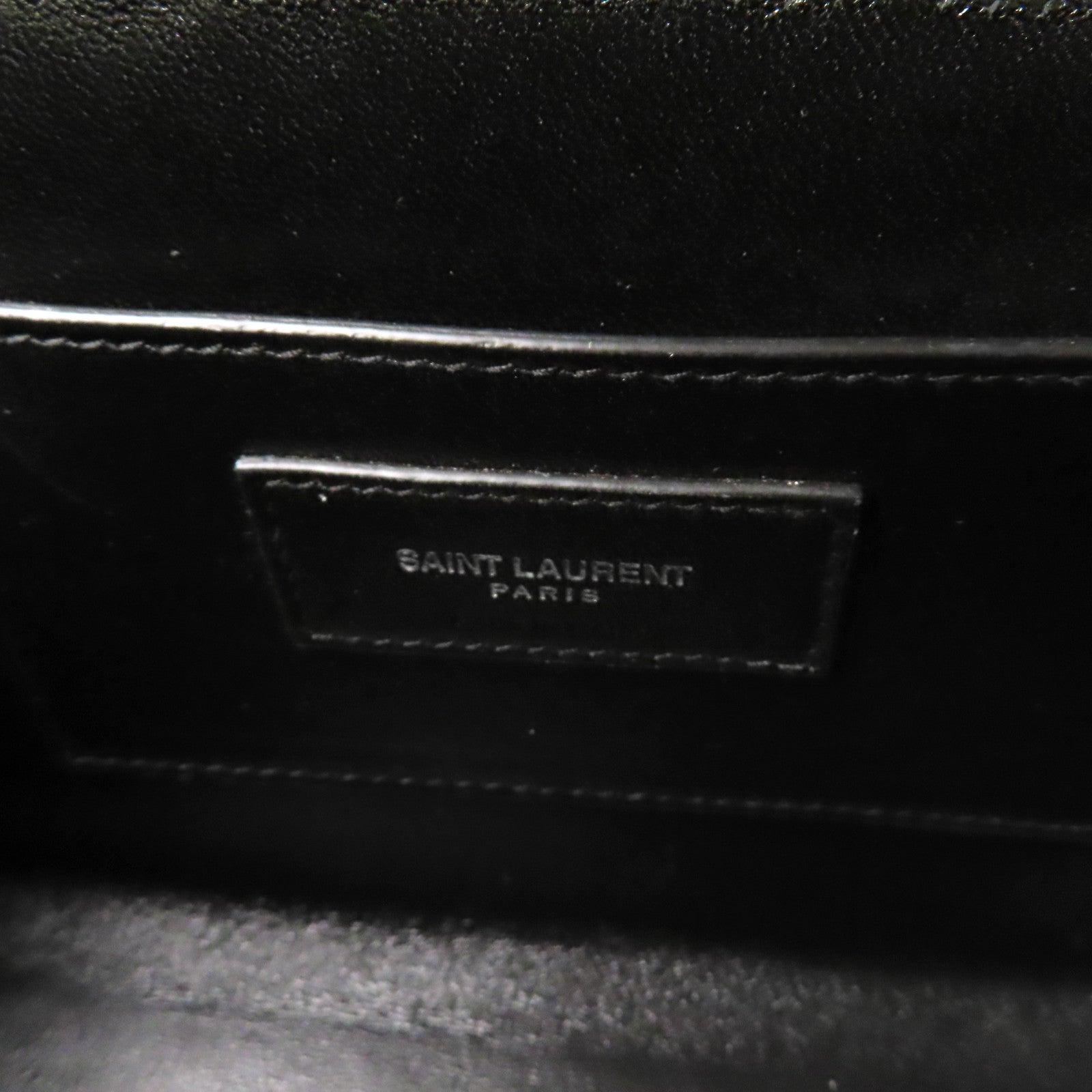 SAINT LAURENT 羊皮皮革Shoulder Bag銀扣肩背袋黑色