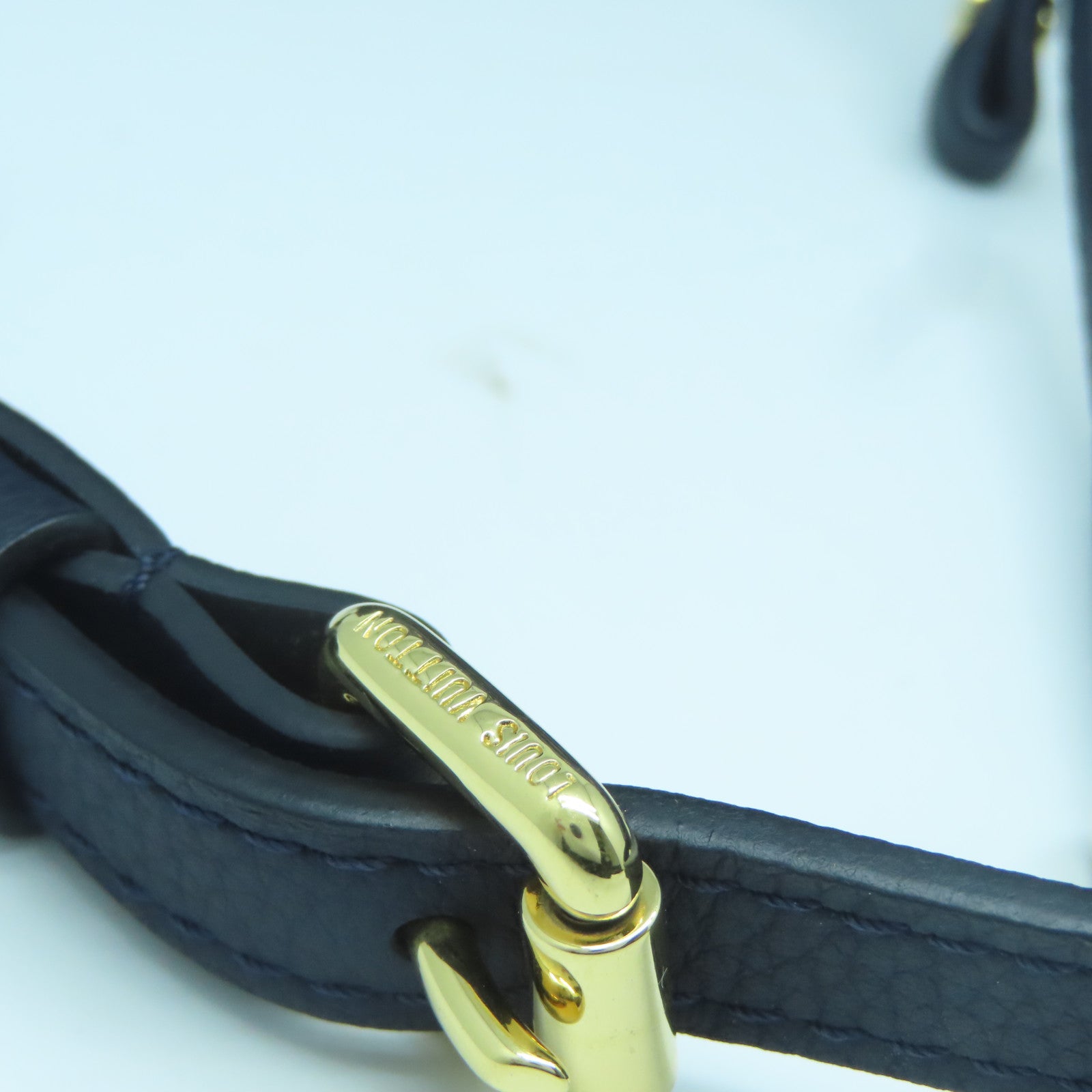 LOUIS VUITTON Monogram Denim Noefle MM金扣手挽肩背兩用袋藍色