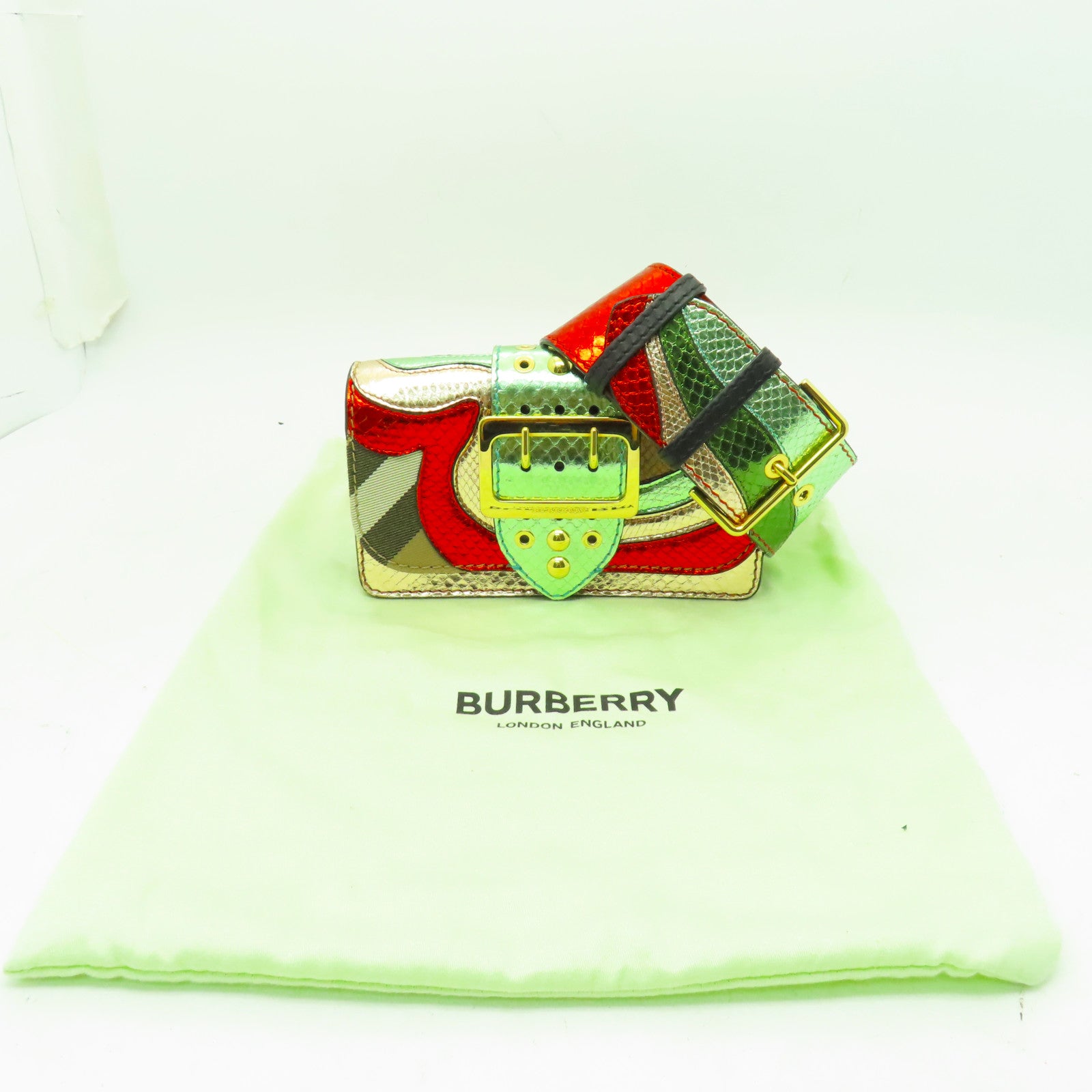 BURBERRY 牛皮皮革Shoulder Bag金扣肩背袋彩色