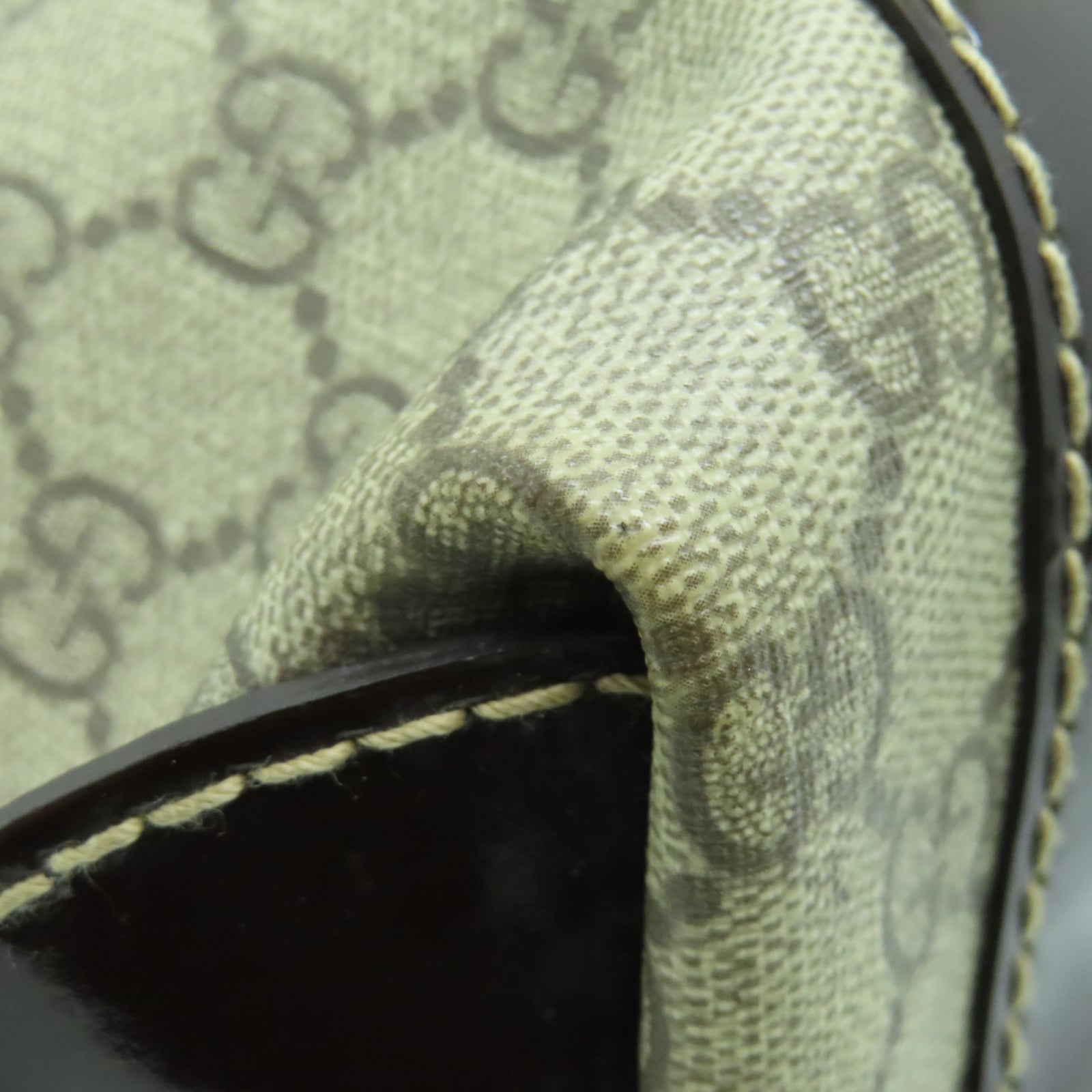 GUCCI 塗層帆布Tote Bag金扣手挽袋棕色