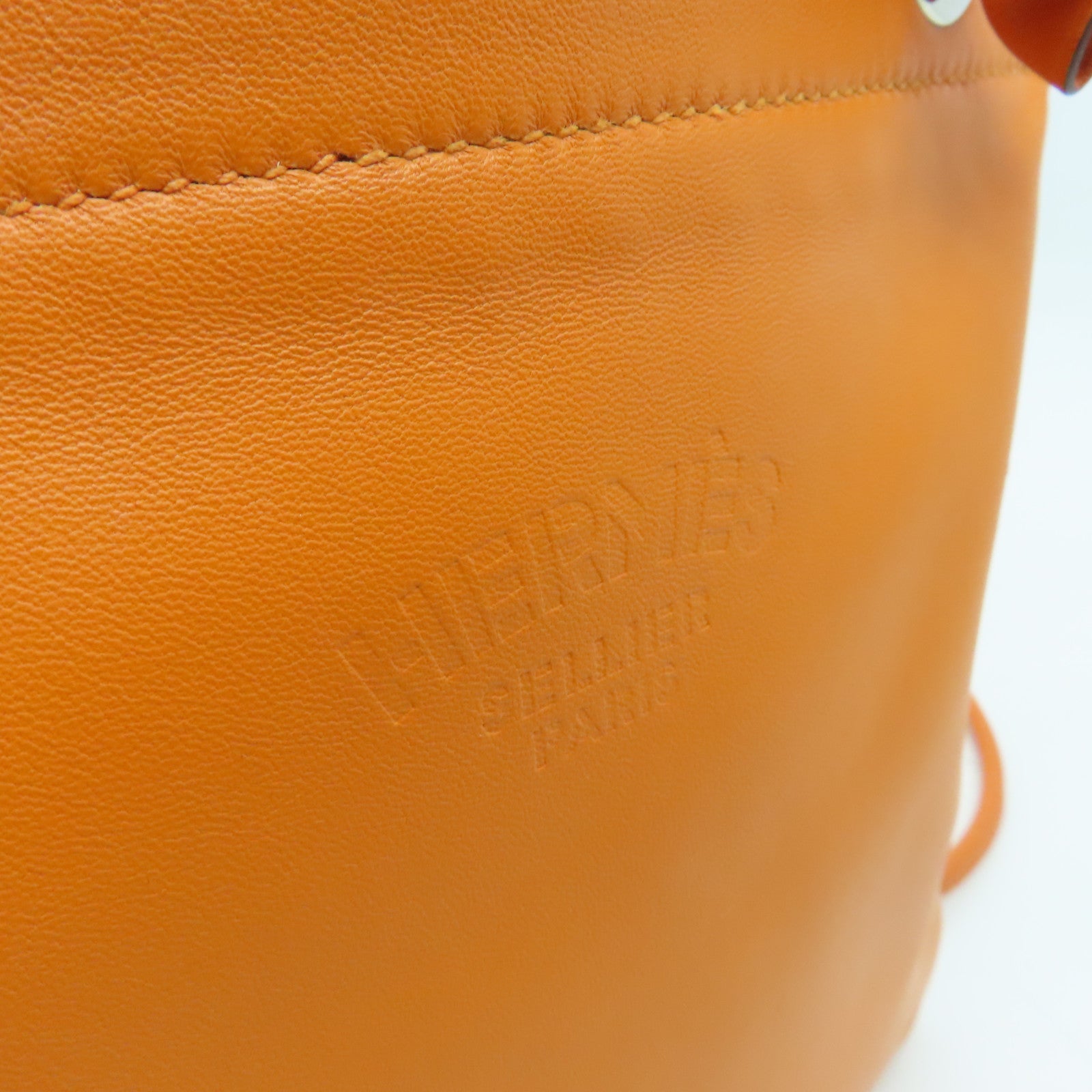 HERMES Swift Leather Aline Silver Buckle Shoulder Bag Orange
