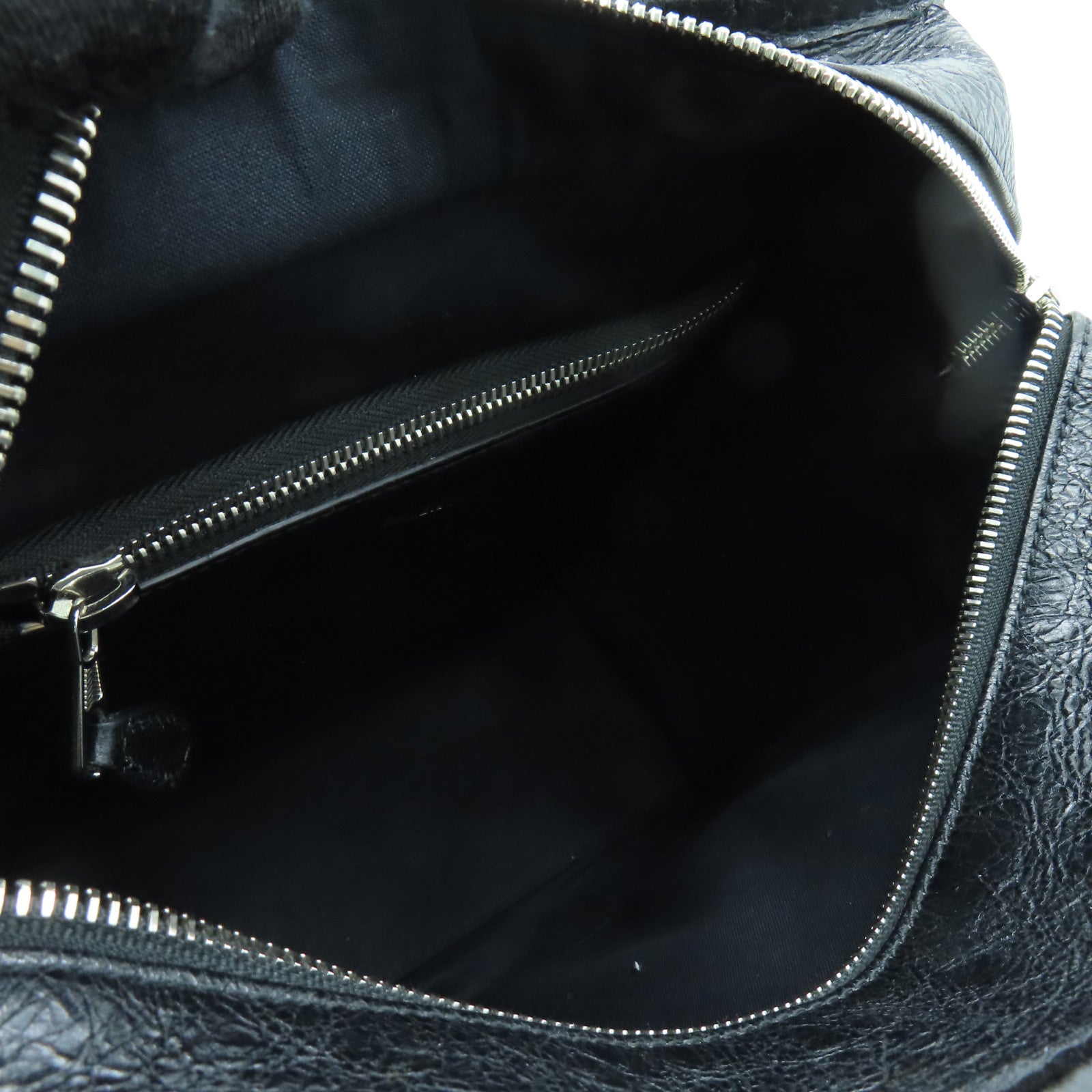 BALENCIAGA 皮革Shopper Bazar銀扣手挽肩背兩用袋黑色