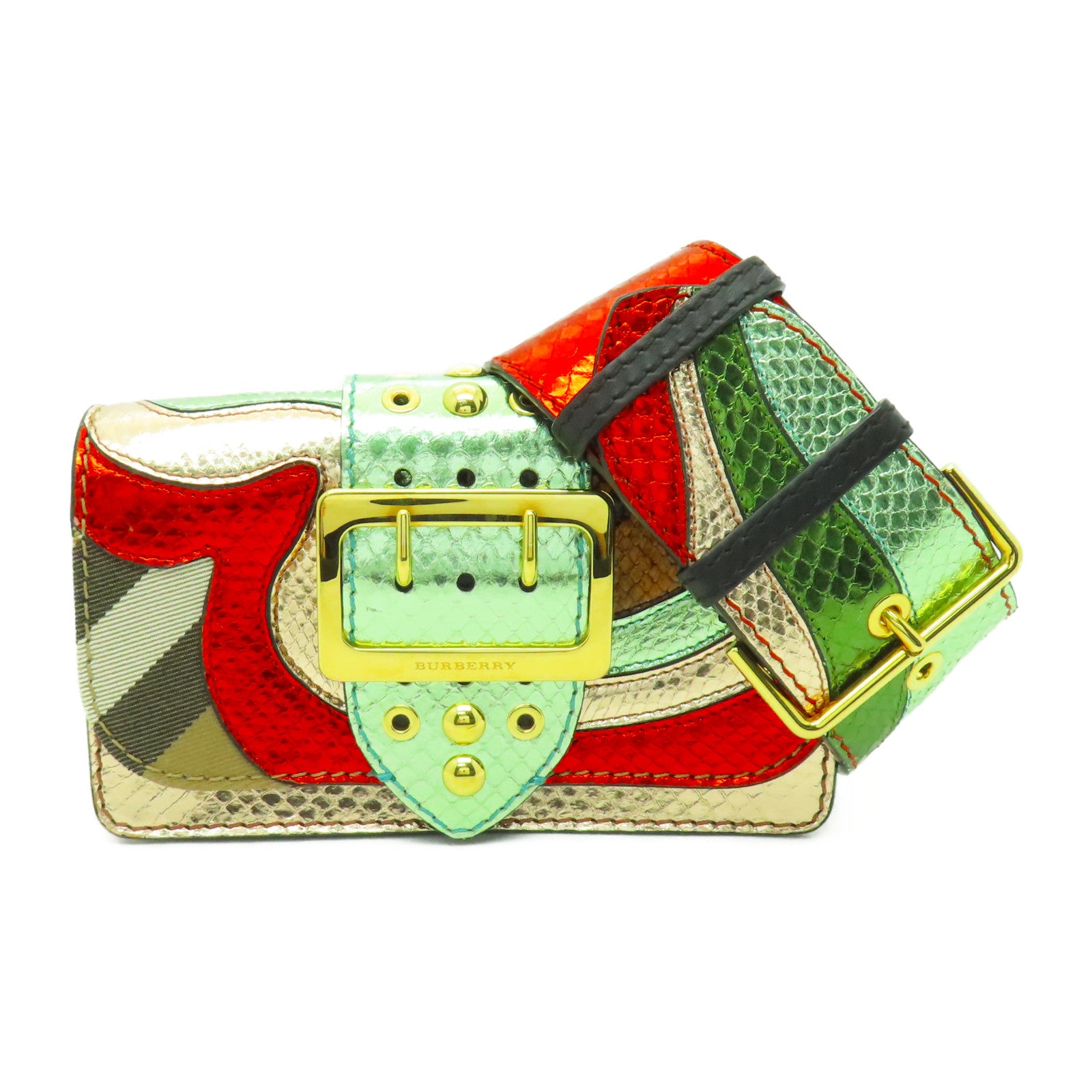 BURBERRY 牛皮皮革Shoulder Bag金扣肩背袋彩色