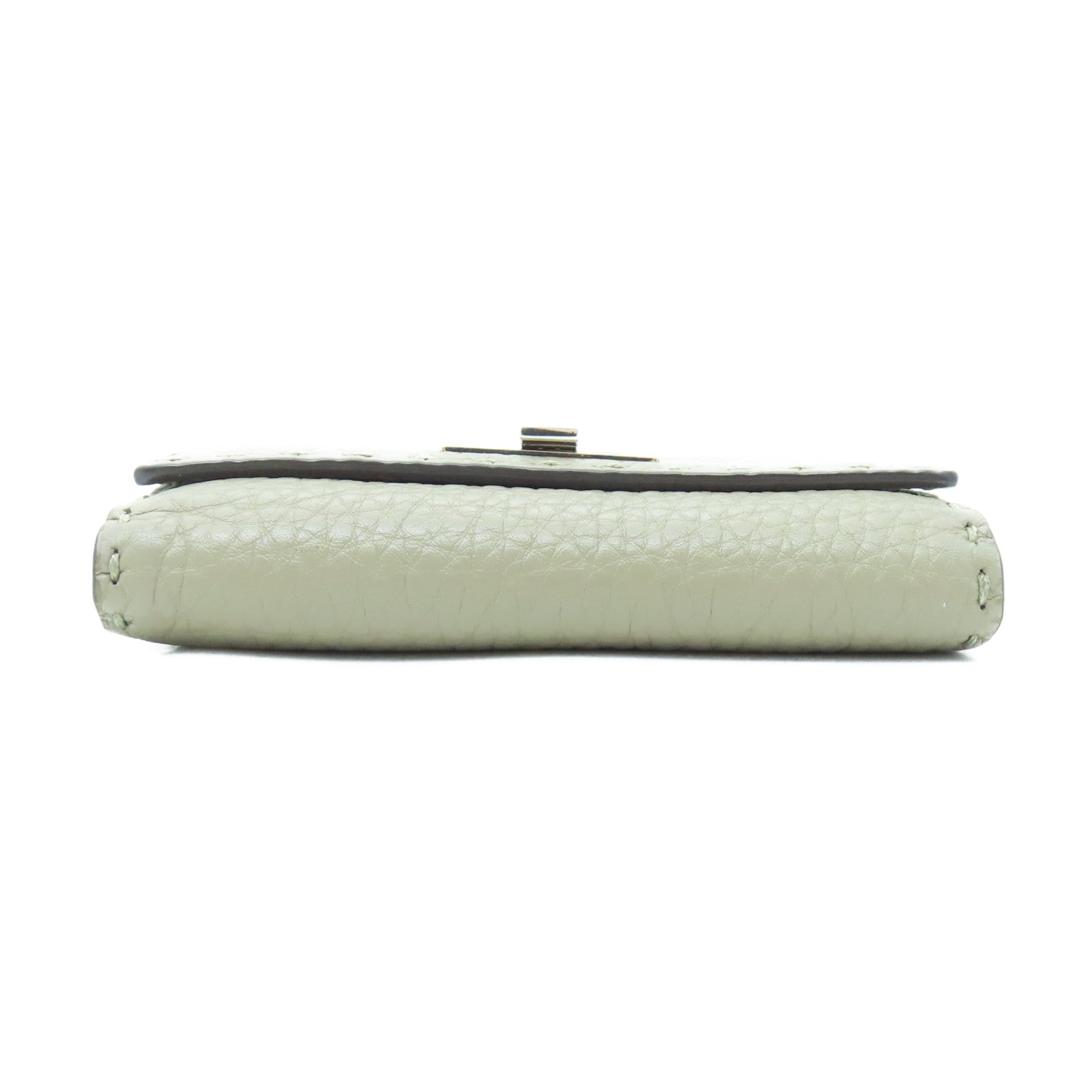 FENDI 牛皮皮革Fold Wallet銀扣錢包灰色