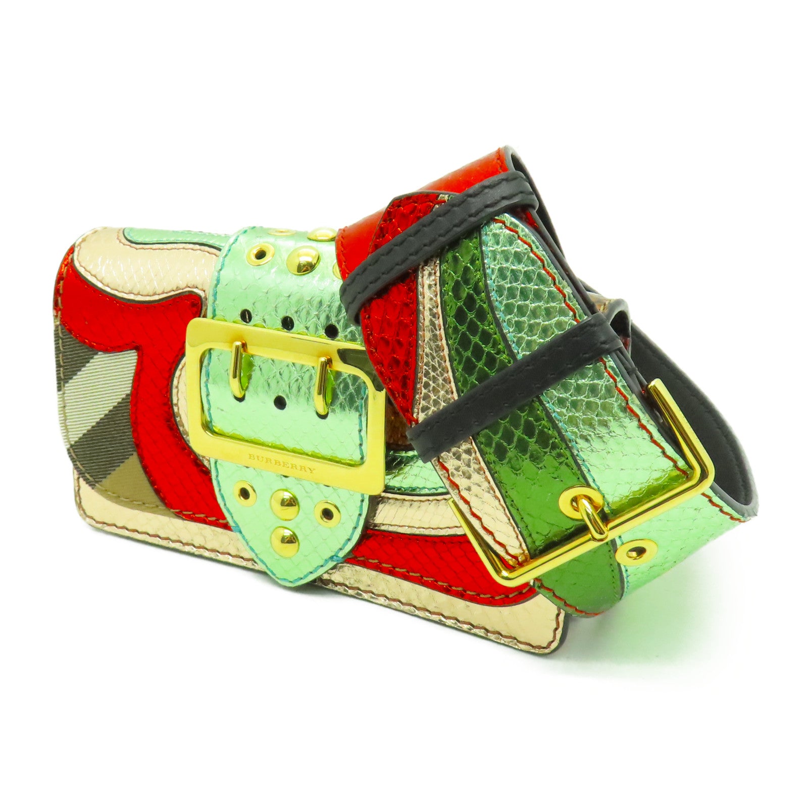 BURBERRY 牛皮皮革Shoulder Bag金扣肩背袋彩色