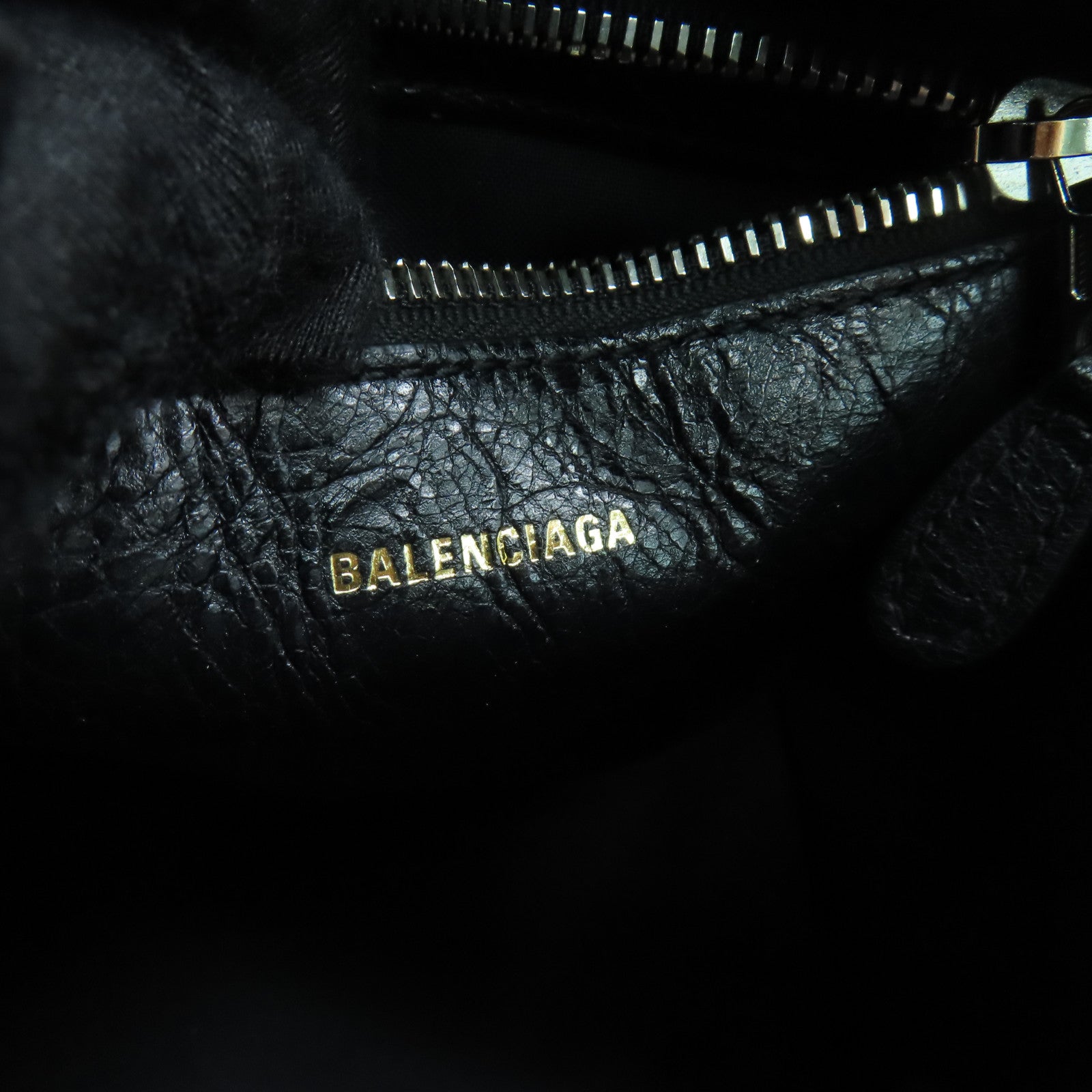 BALENCIAGA 皮革Shopper Bazar銀扣手挽肩背兩用袋黑色