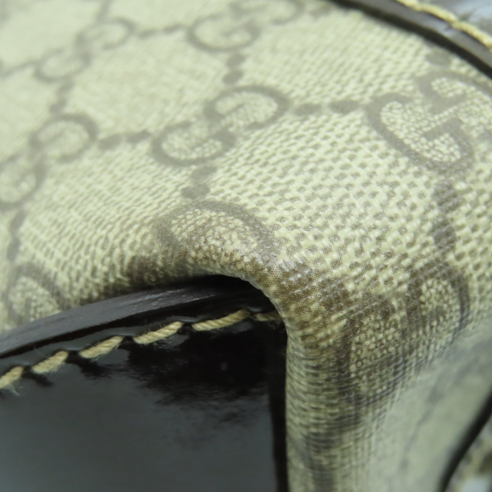 GUCCI 塗層帆布Tote Bag金扣手挽袋棕色