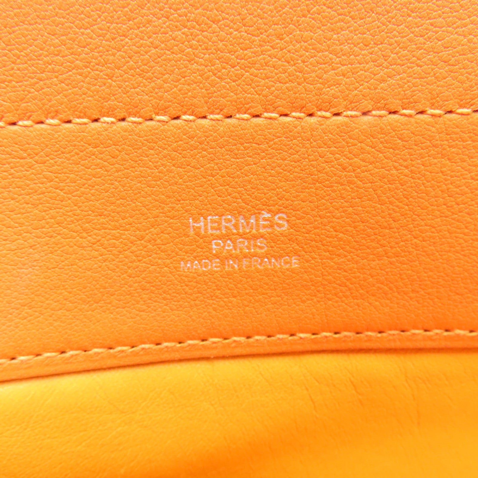 HERMES Swift Leather Aline Silver Buckle Shoulder Bag Orange