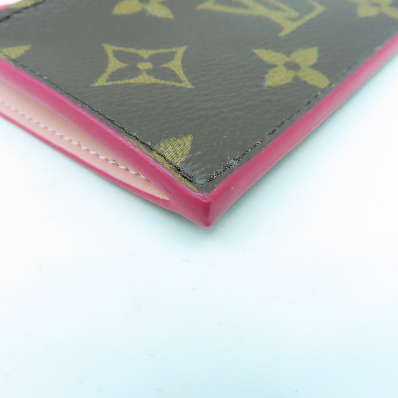 LOUIS VUITTON Monogram Coin Purse金扣零錢包啡色/紅色