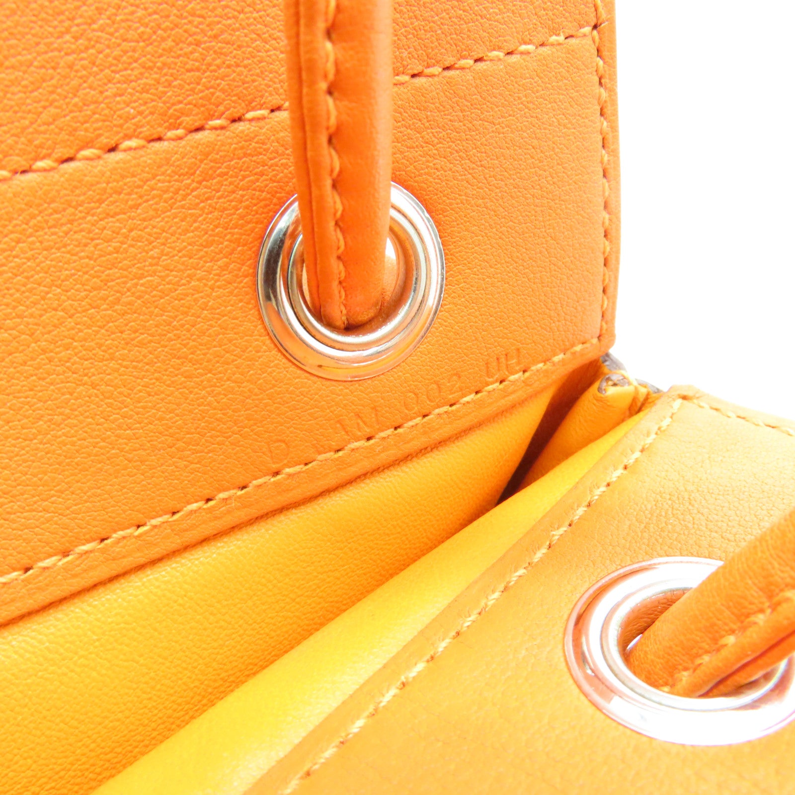 HERMES Swift Leather Aline Silver Buckle Shoulder Bag Orange