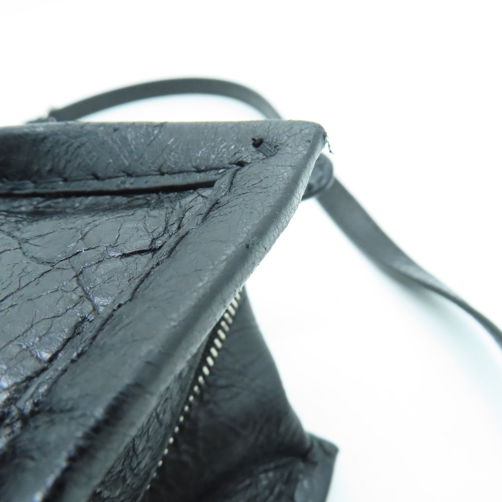 BALENCIAGA 皮革Shopper Bazar銀扣手挽肩背兩用袋黑色