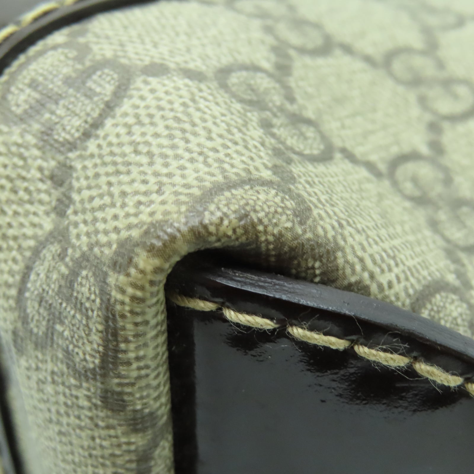 GUCCI 塗層帆布Tote Bag金扣手挽袋棕色