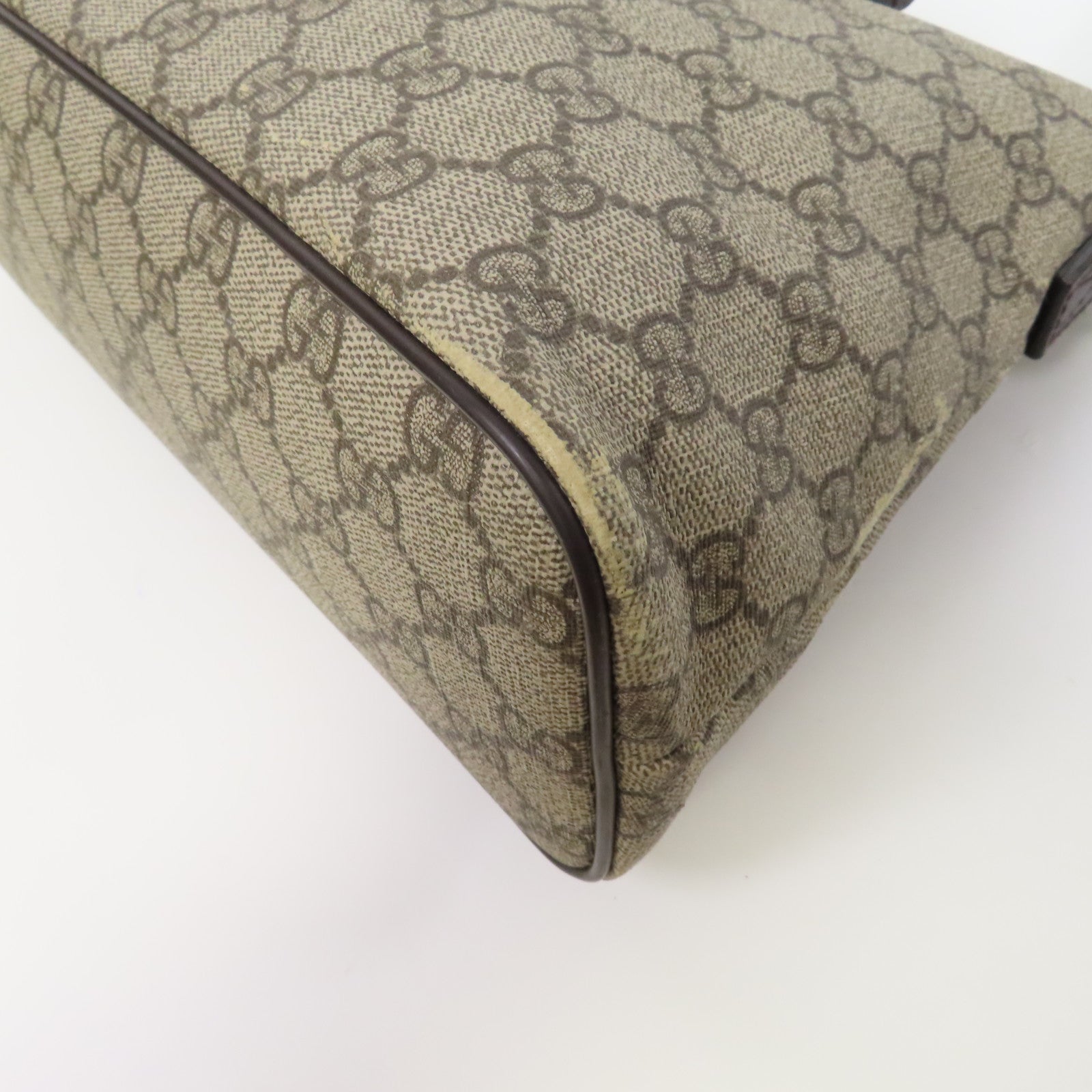 GUCCI 塗層帆布2 Way Shoulder金扣手挽肩背兩用袋啡色