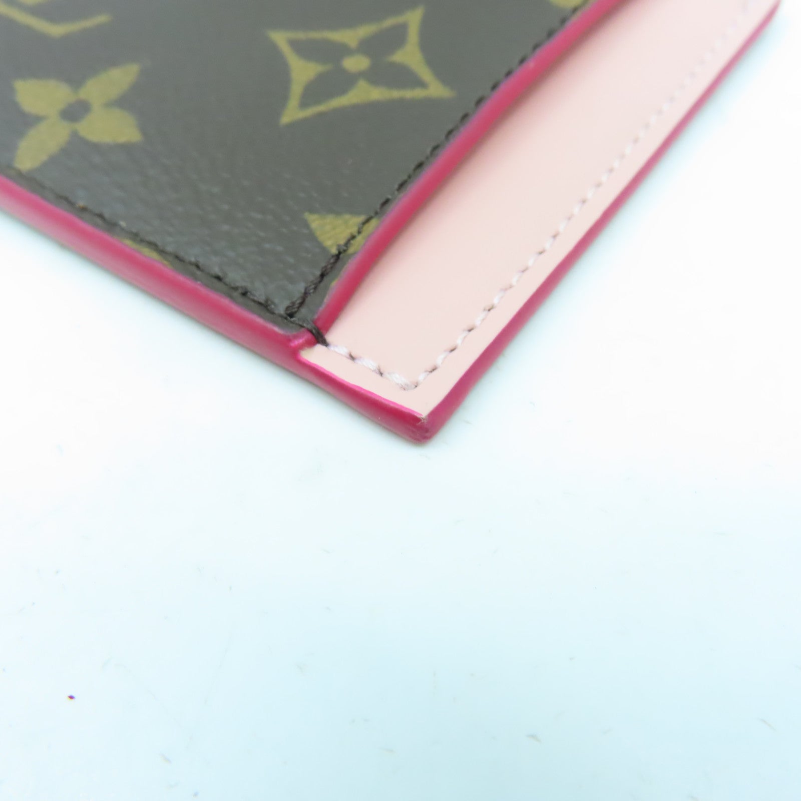LOUIS VUITTON Monogram Coin Purse金扣零錢包啡色/紅色