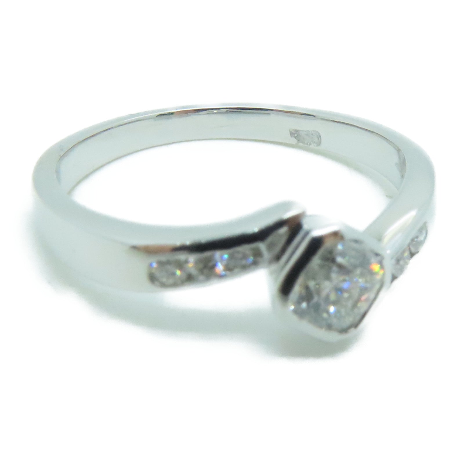 JEWELRY [Sharp Discount] 18K White Gold Diamond Ring US#5.75