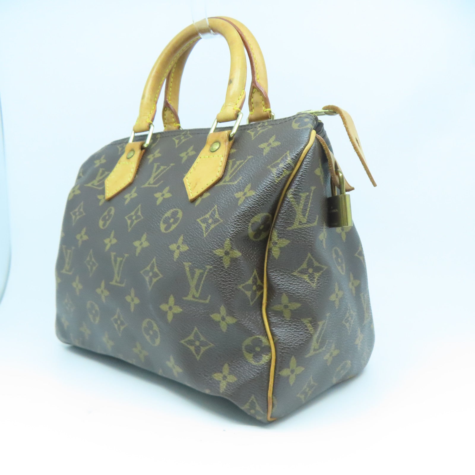 LOUIS VUITTON Monogram Speedy 25金扣手挽袋啡色